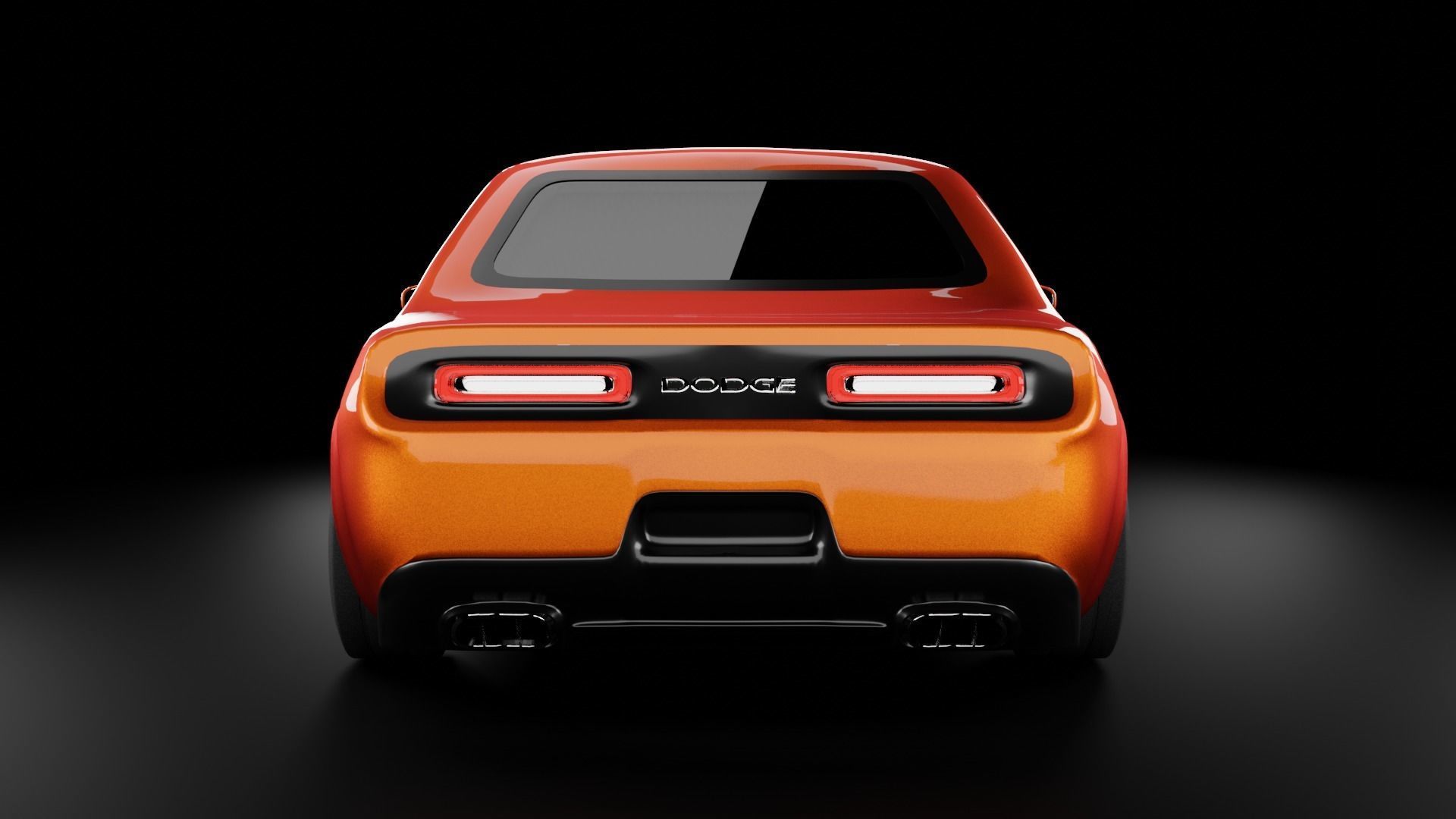 Dodge-challenger exterior Low-poly 3D model_2