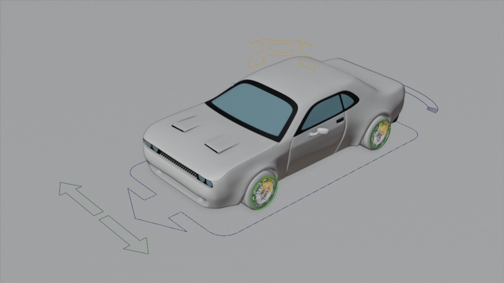 Dodge-challenger exterior Low-poly 3D model_7