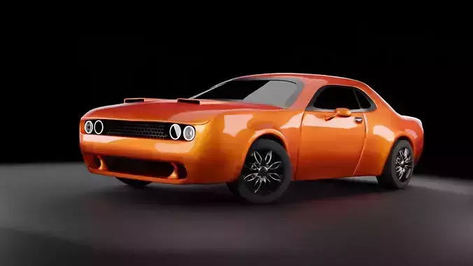 Dodge-challenger exterior Low-poly 3D model