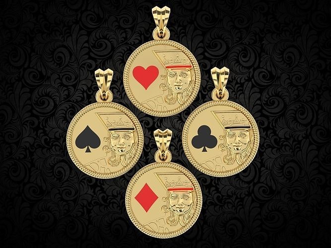 King card gold Pendant 3d print model  3D print model