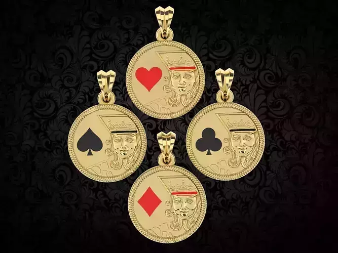 King card gold Pendant 3d print model  3D print model