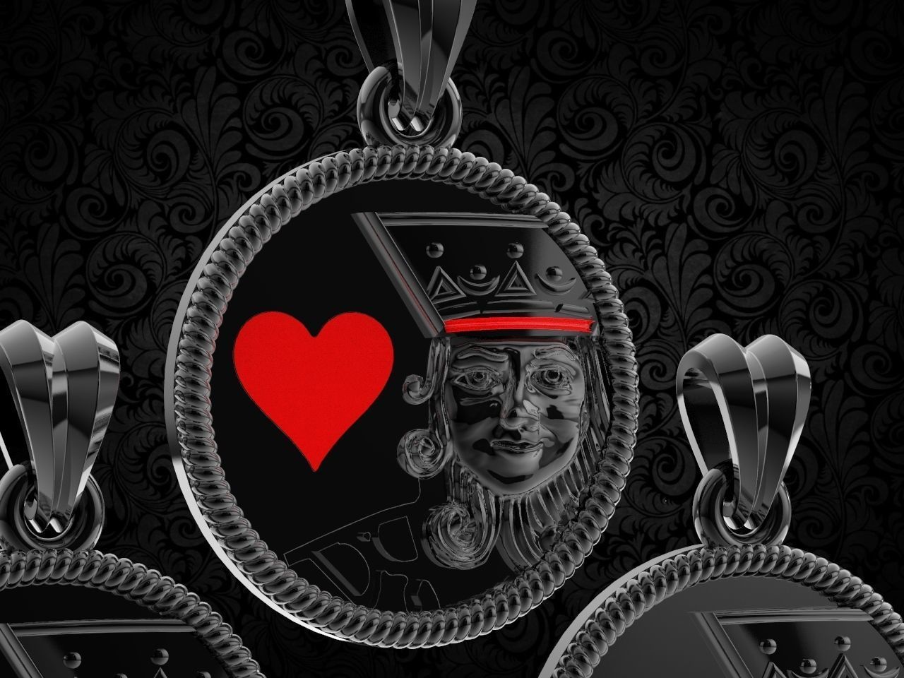 King card gold Pendant 3d print model  3D print model_2