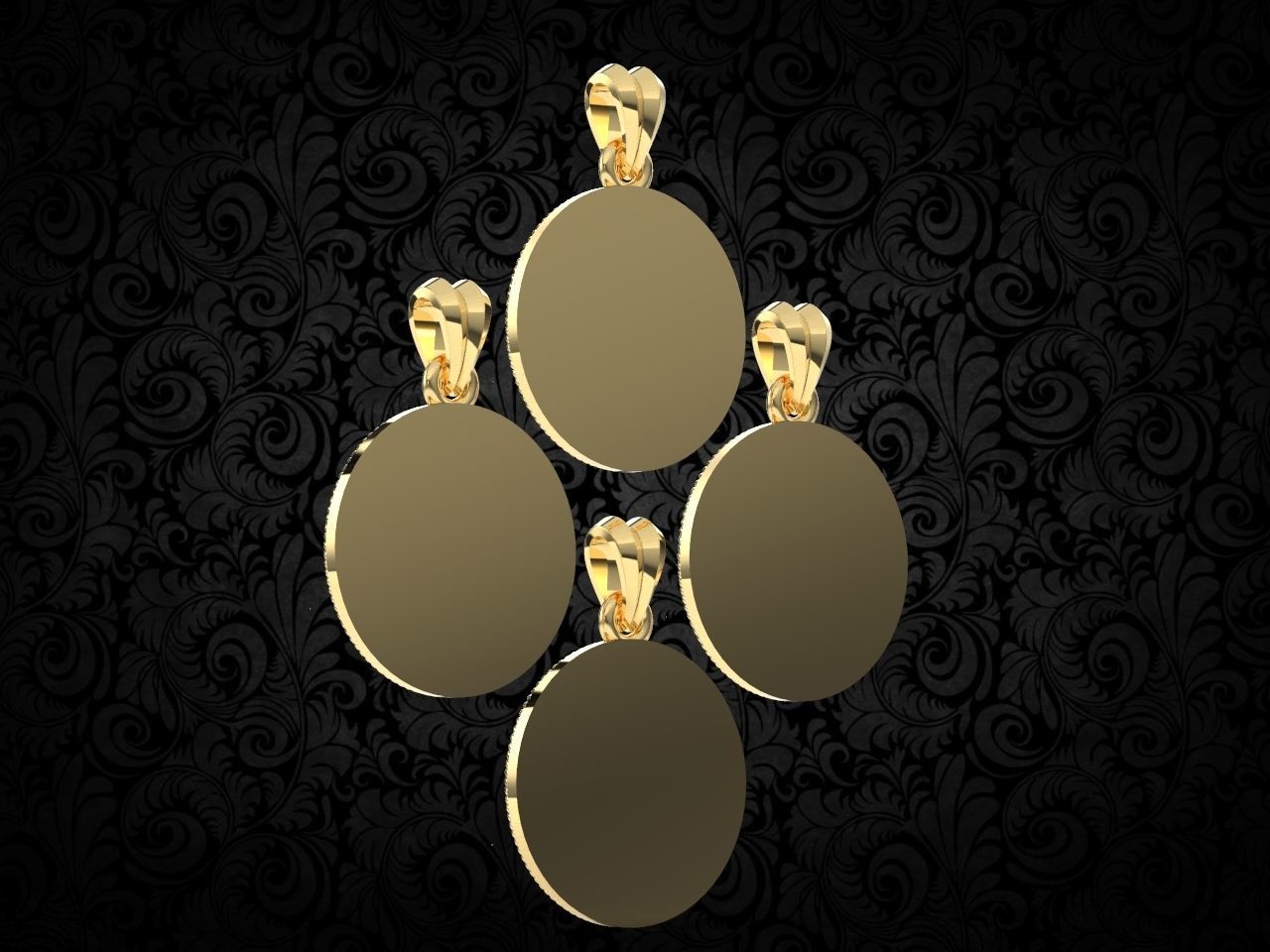 King card gold Pendant 3d print model  3D print model_5