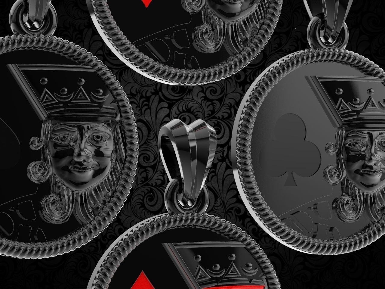 King card gold Pendant 3d print model  3D print model_3