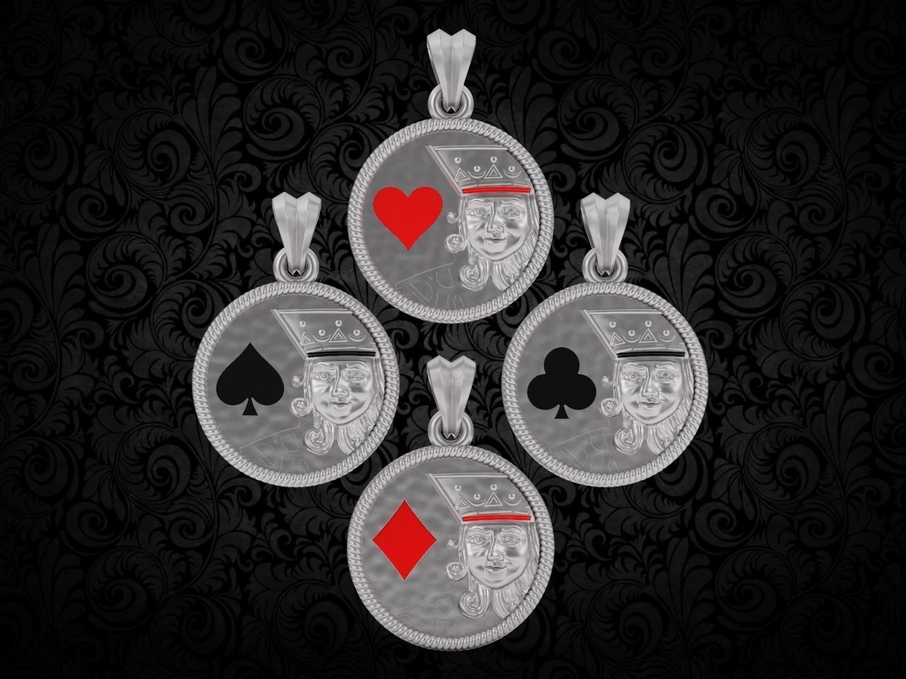 King card gold Pendant 3d print model  3D print model_4