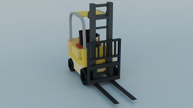 Lowpoly Forklift Free low-poly 3D model