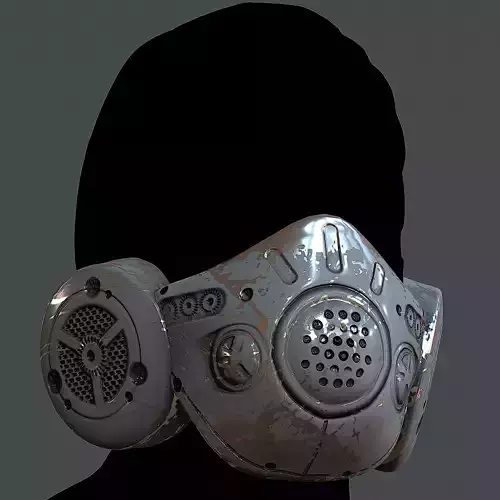 Gas mask helmet 3d model scifi Low-poly
