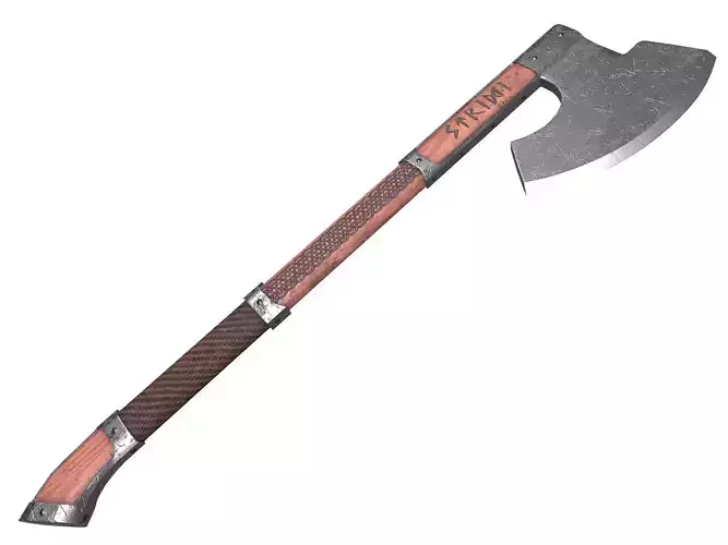 Medieval axe Low-poly 3D model