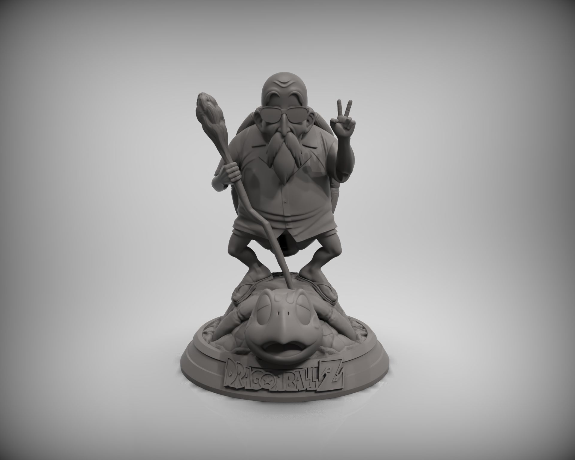 Dragonball Master Roshi Full diorama 3D print model_4