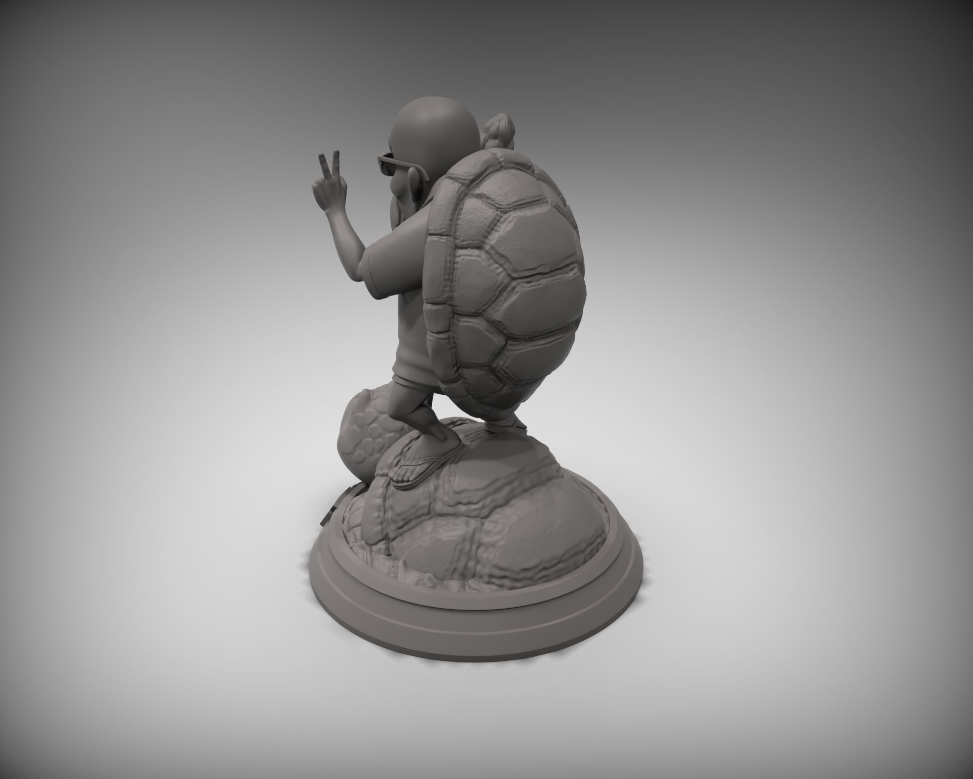 Dragonball Master Roshi Full diorama 3D print model_7