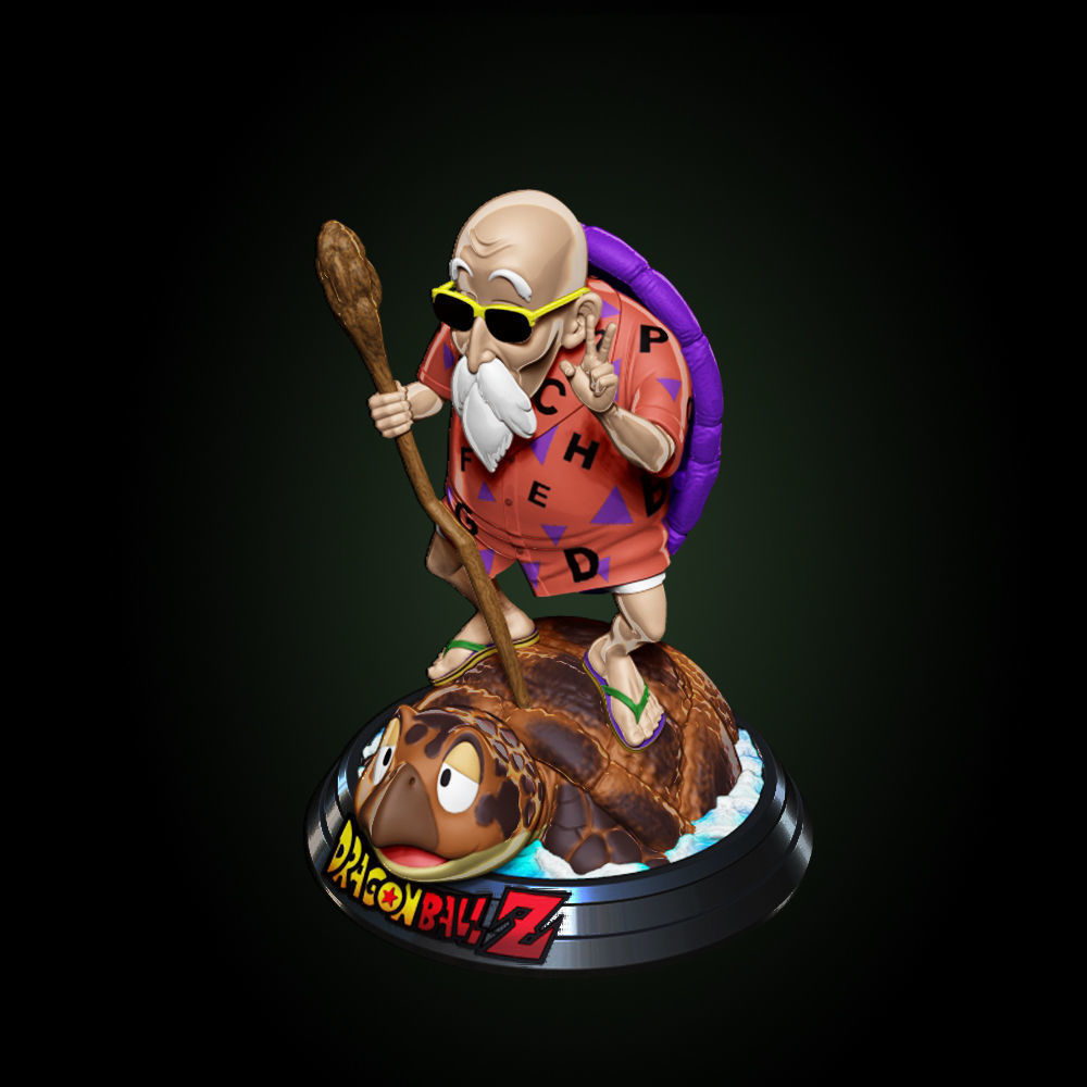 Dragonball Master Roshi Full diorama 3D print model_2