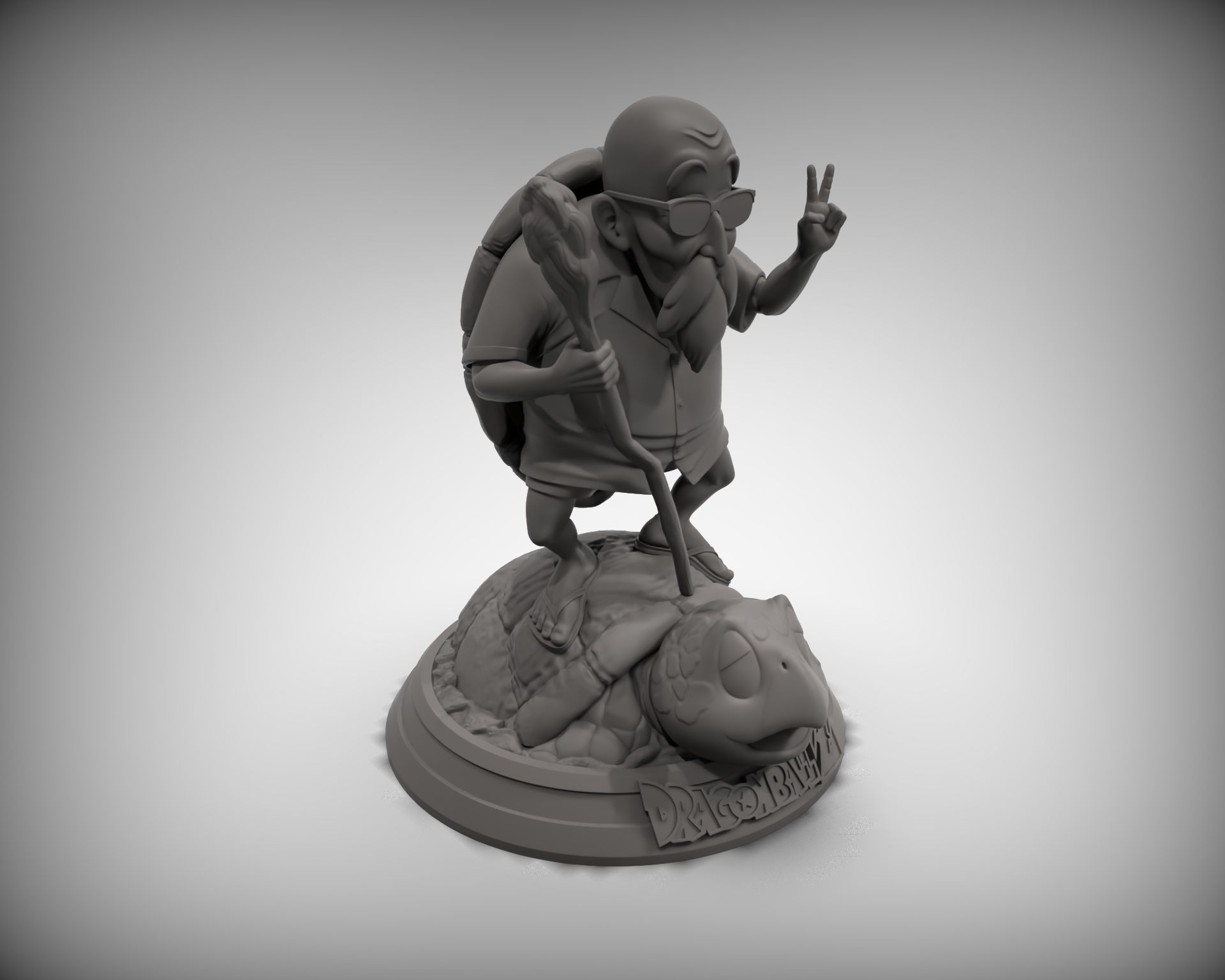 Dragonball Master Roshi Full diorama 3D print model_5