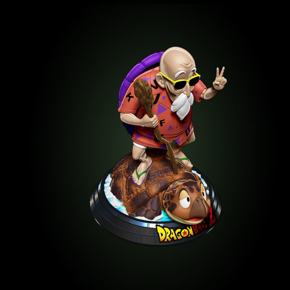 Dragonball Master Roshi Full diorama 3D print model_3