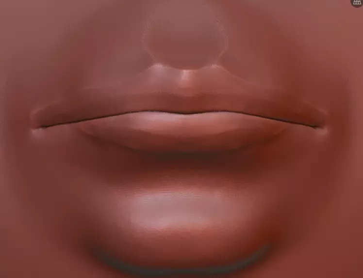 Human mouth and lips realistic 3D model