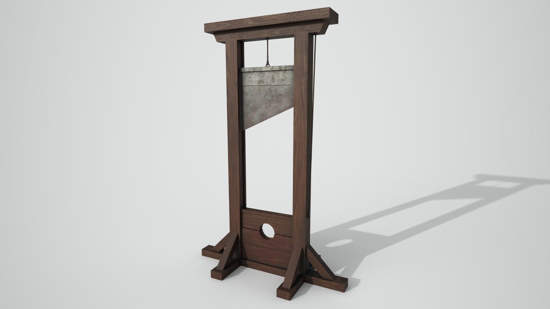 Medieval Guillotine Low-poly 3D model_3