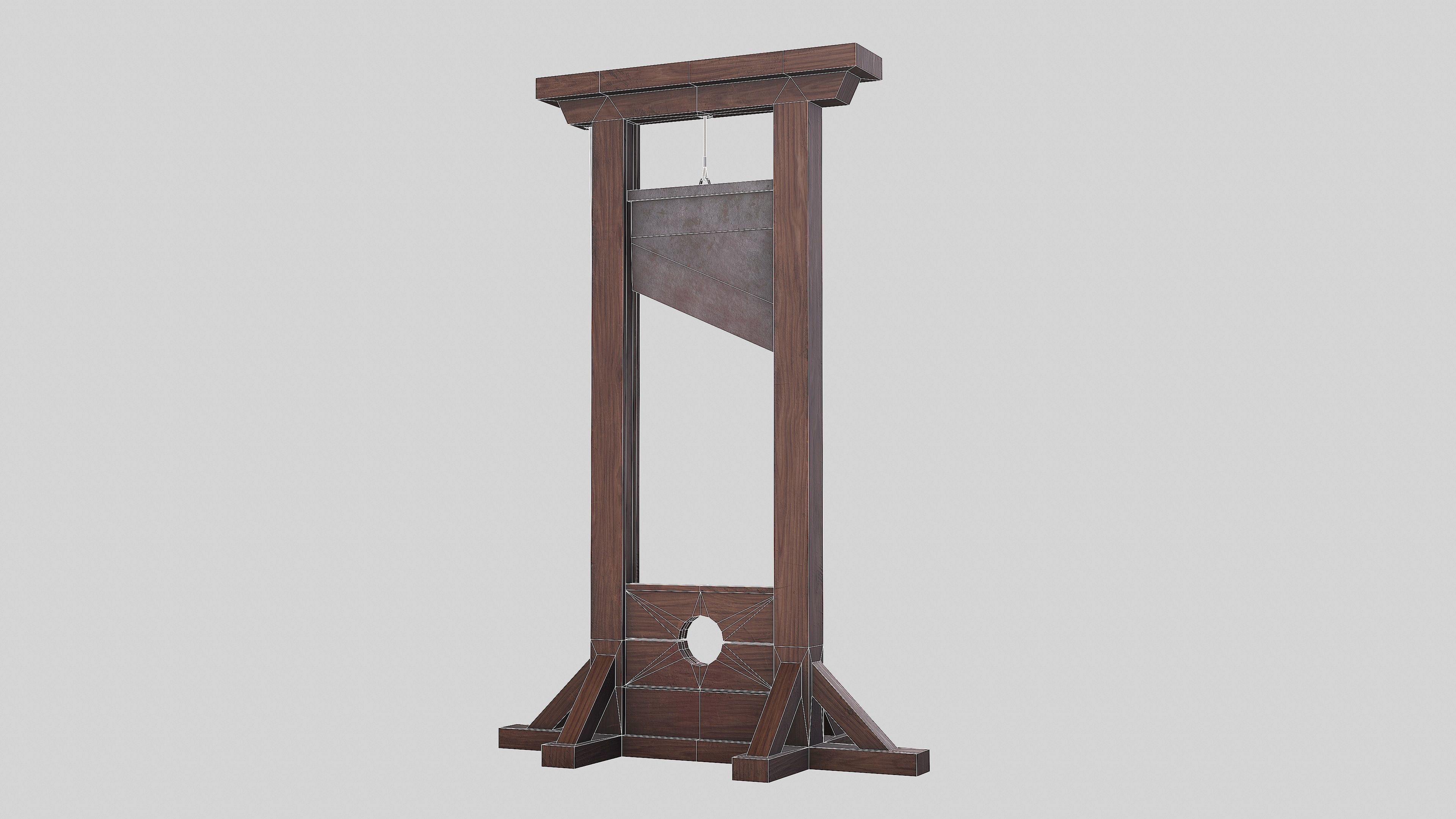 Medieval Guillotine Low-poly 3D model_14