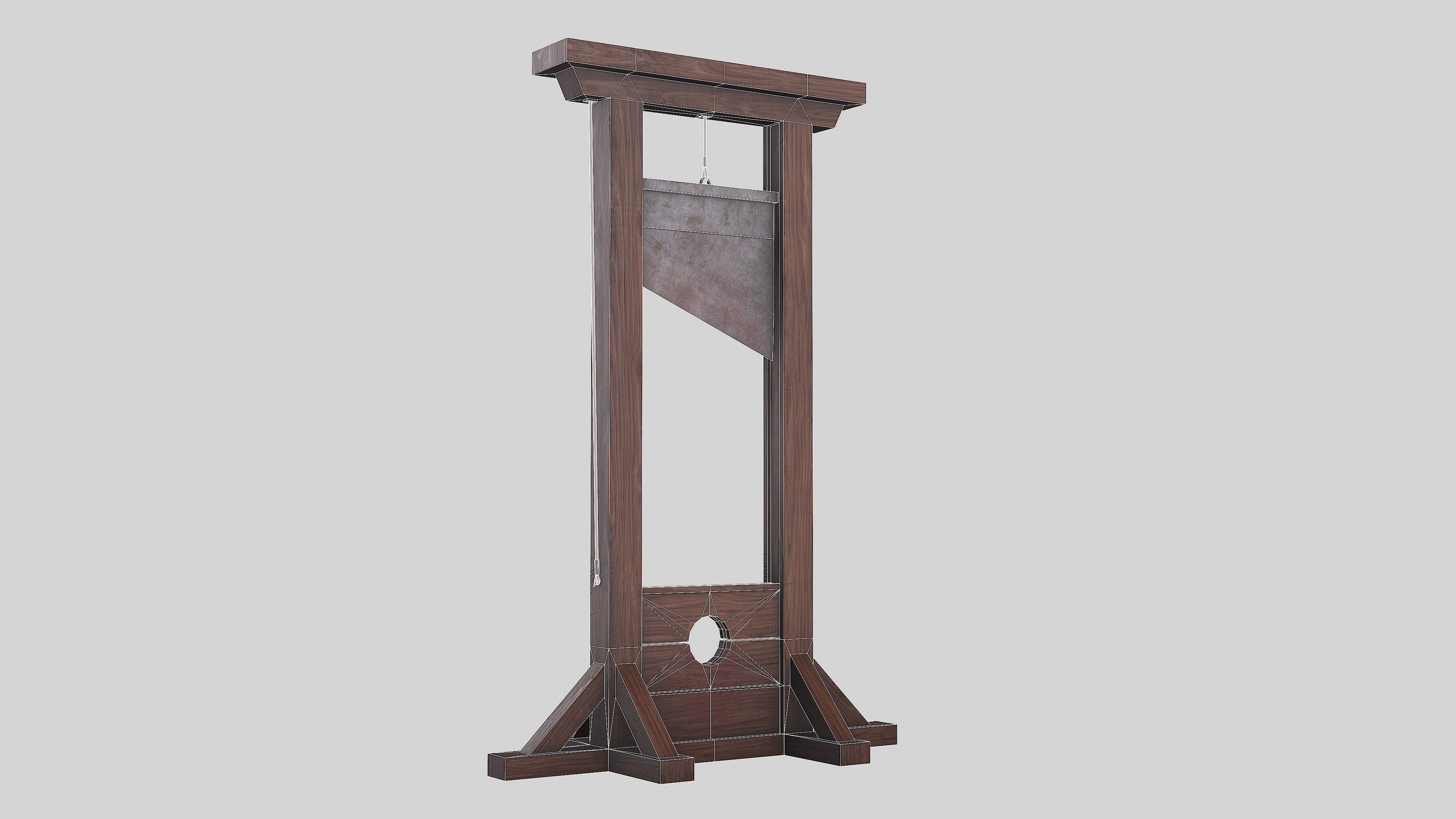 Medieval Guillotine Low-poly 3D model_15