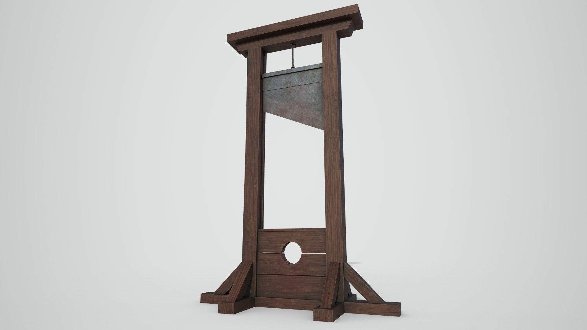 Medieval Guillotine Low-poly 3D model_9