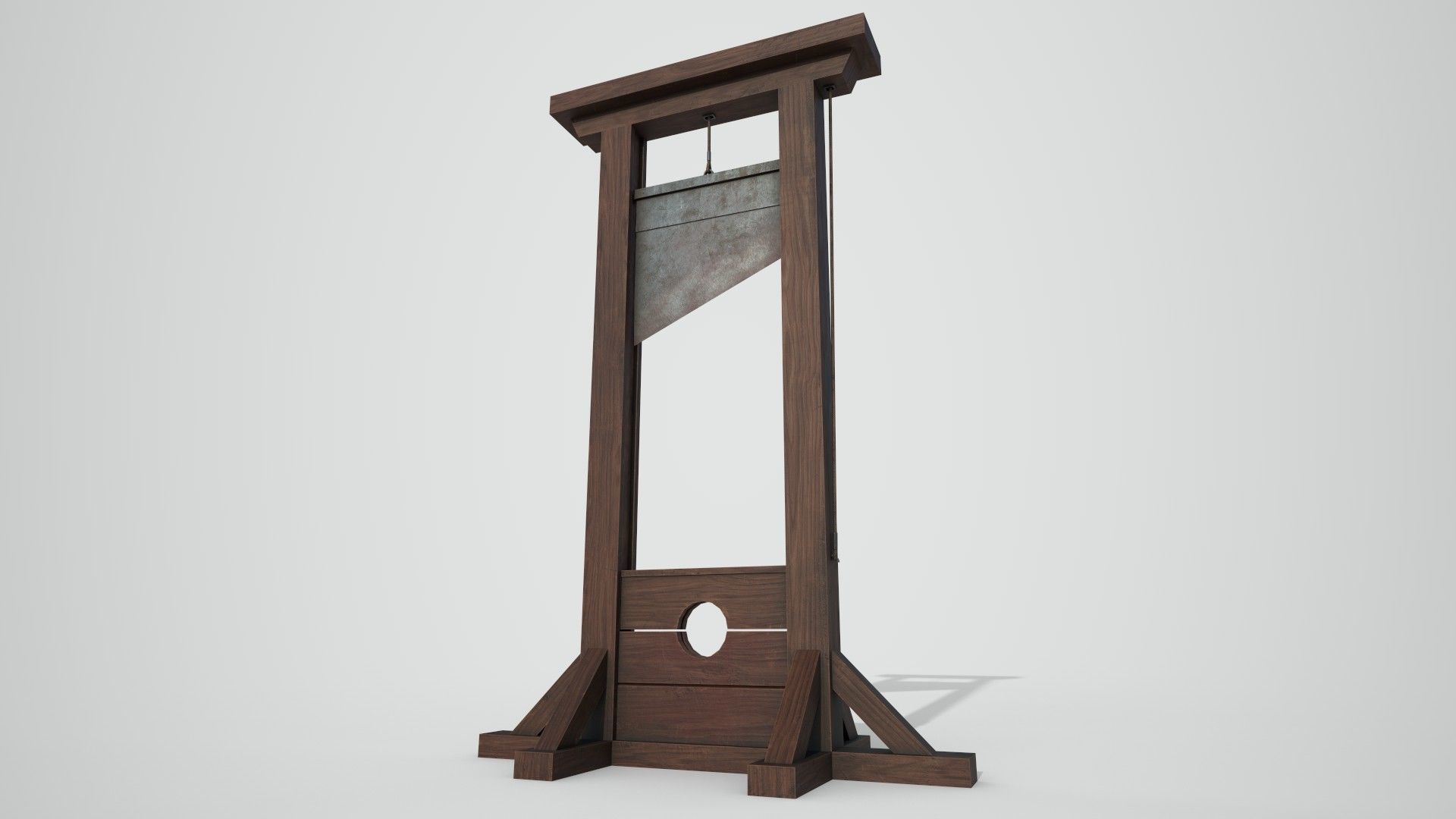 Medieval Guillotine Low-poly 3D model_7