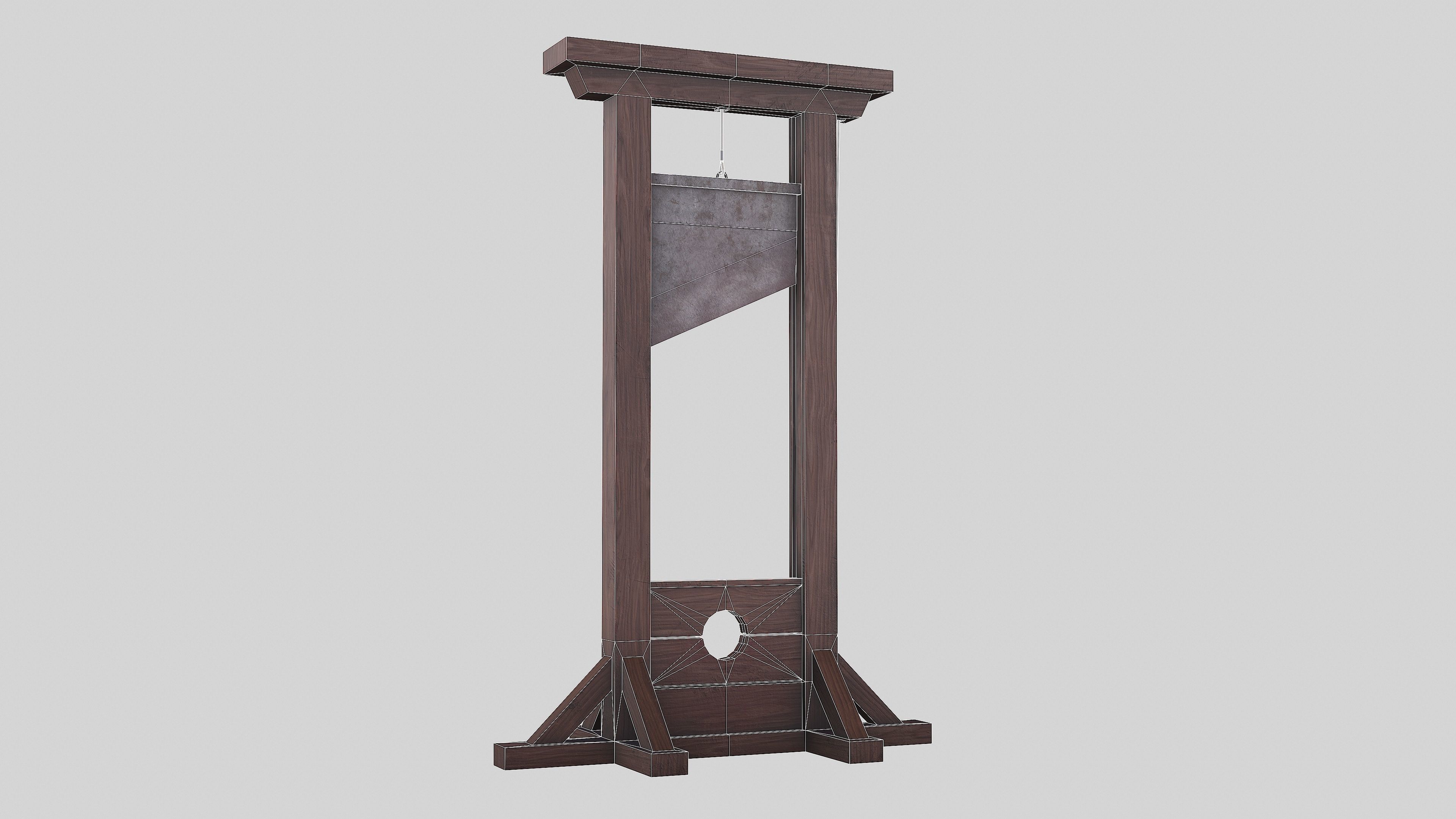Medieval Guillotine Low-poly 3D model_17
