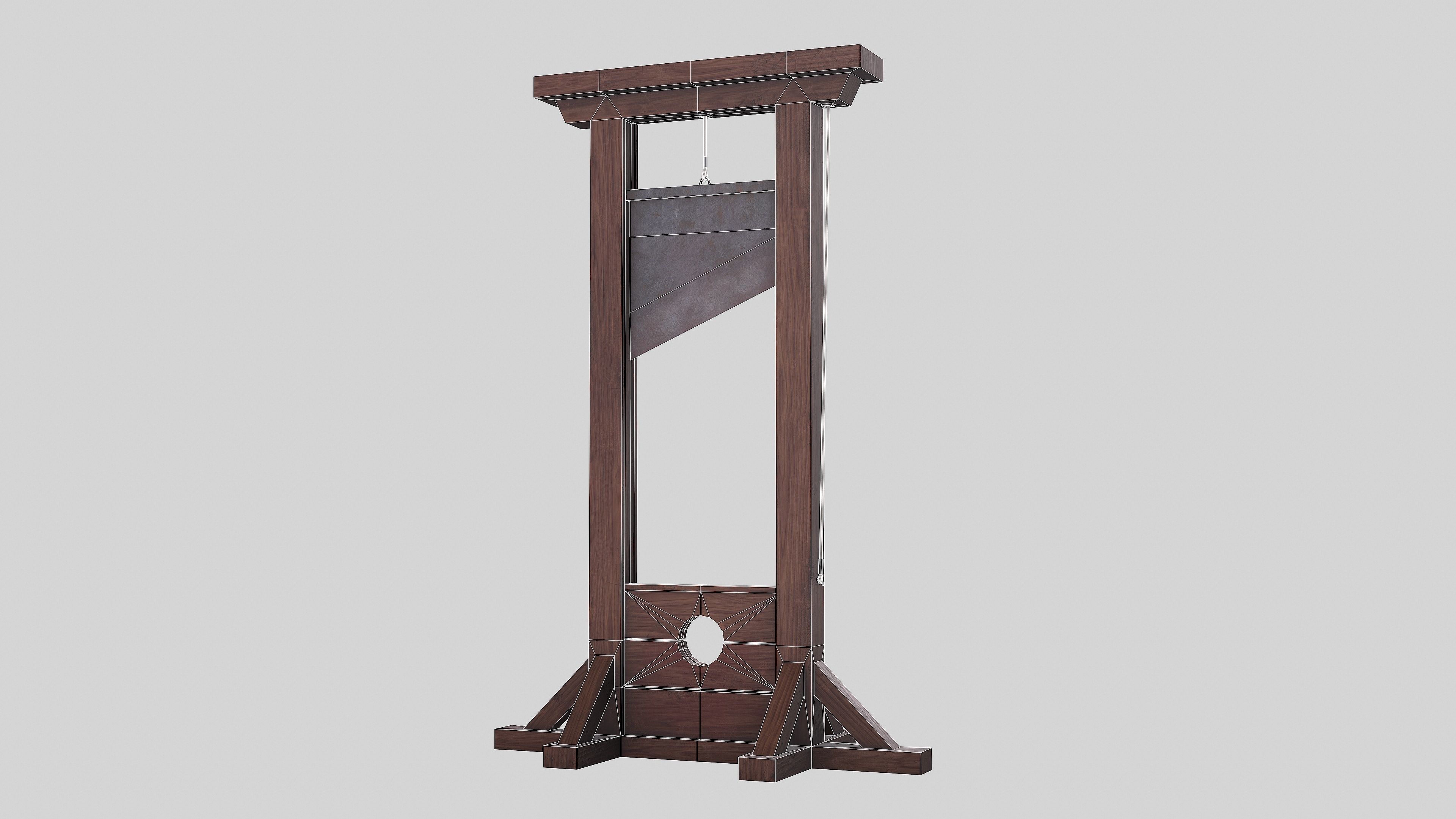 Medieval Guillotine Low-poly 3D model_16