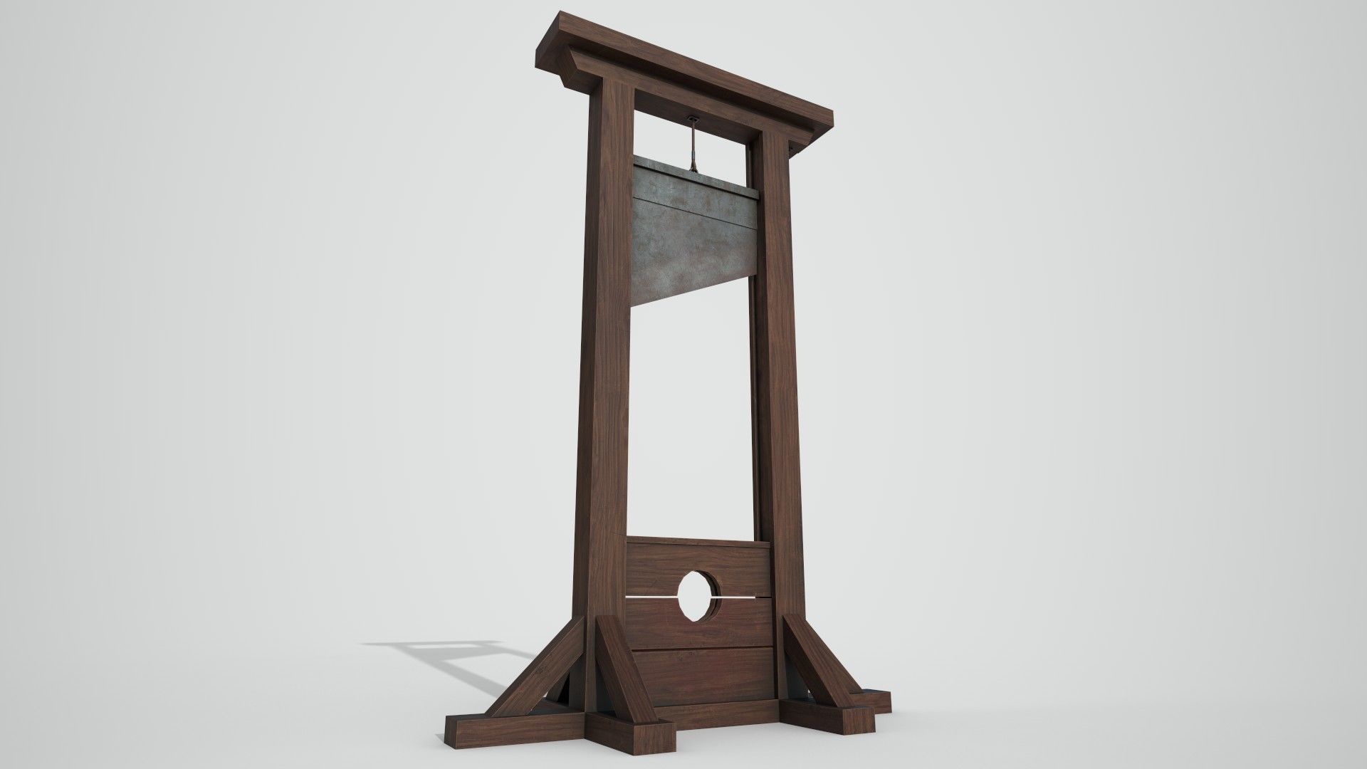 Medieval Guillotine Low-poly 3D model_8
