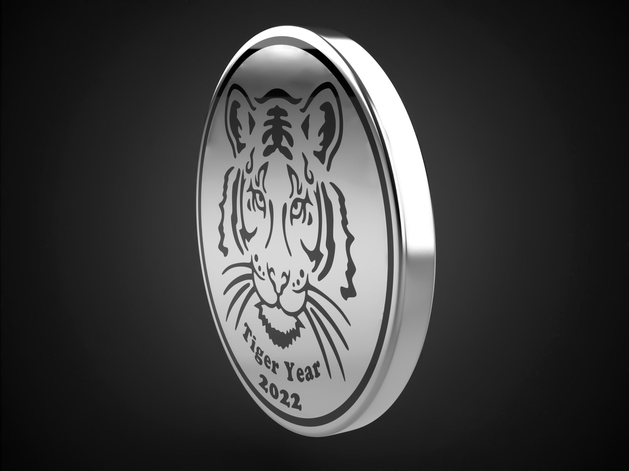 Tiger coin 2022 3D print model_7