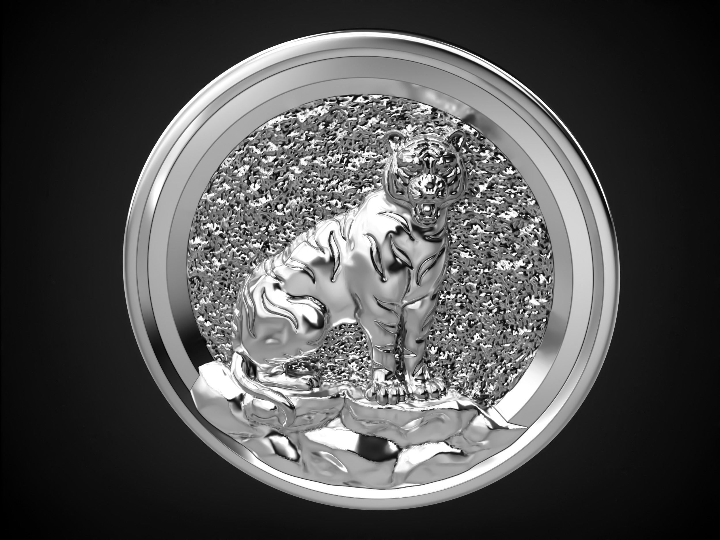 Tiger coin 2022 3D print model_9