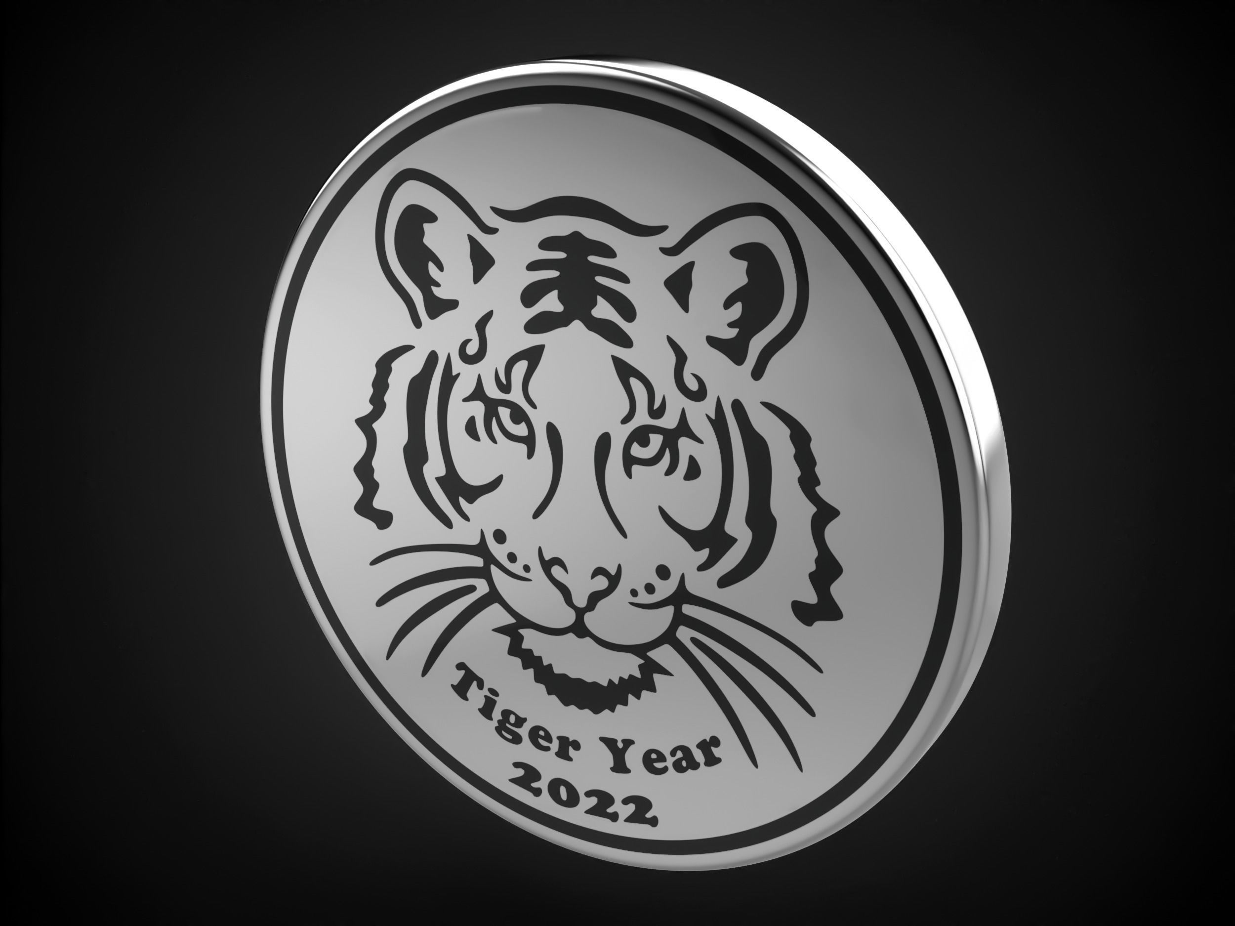 Tiger coin 2022 3D print model_6
