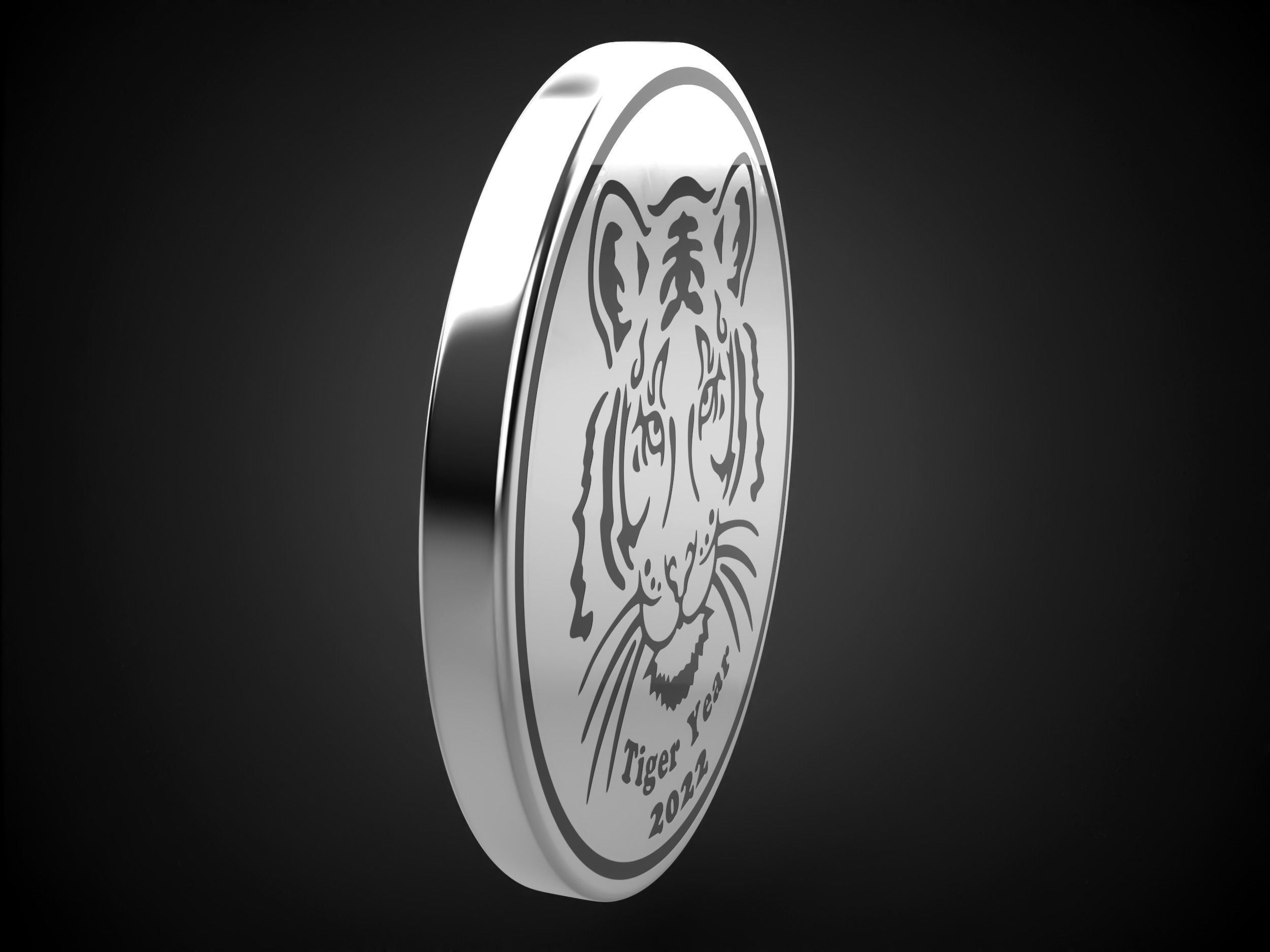 Tiger coin 2022 3D print model_4