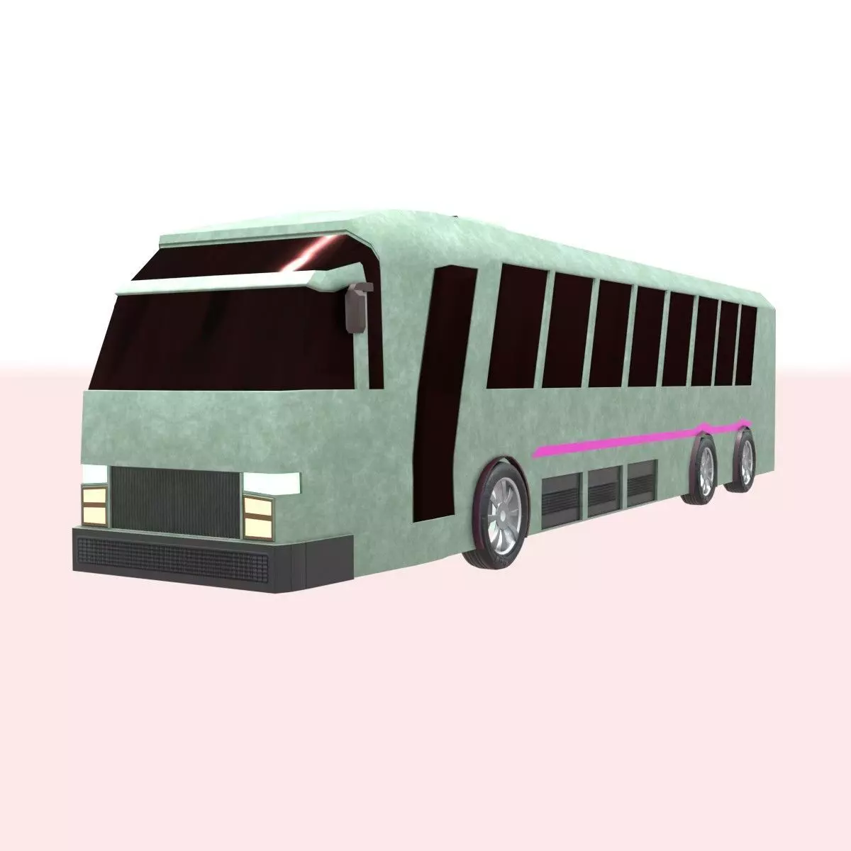 Bus 3D low-Poly Model Low-poly 3D model