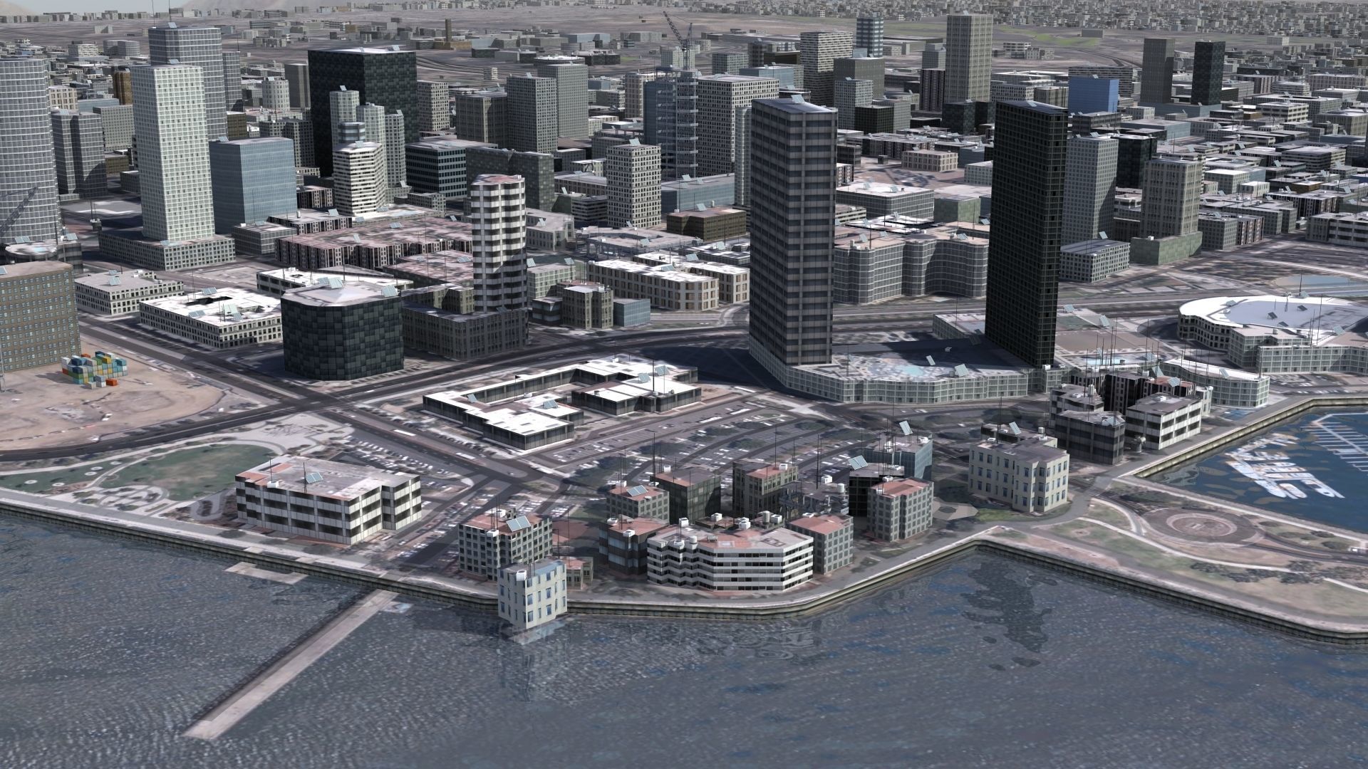 Military Naval Base Low-poly 3D model_8