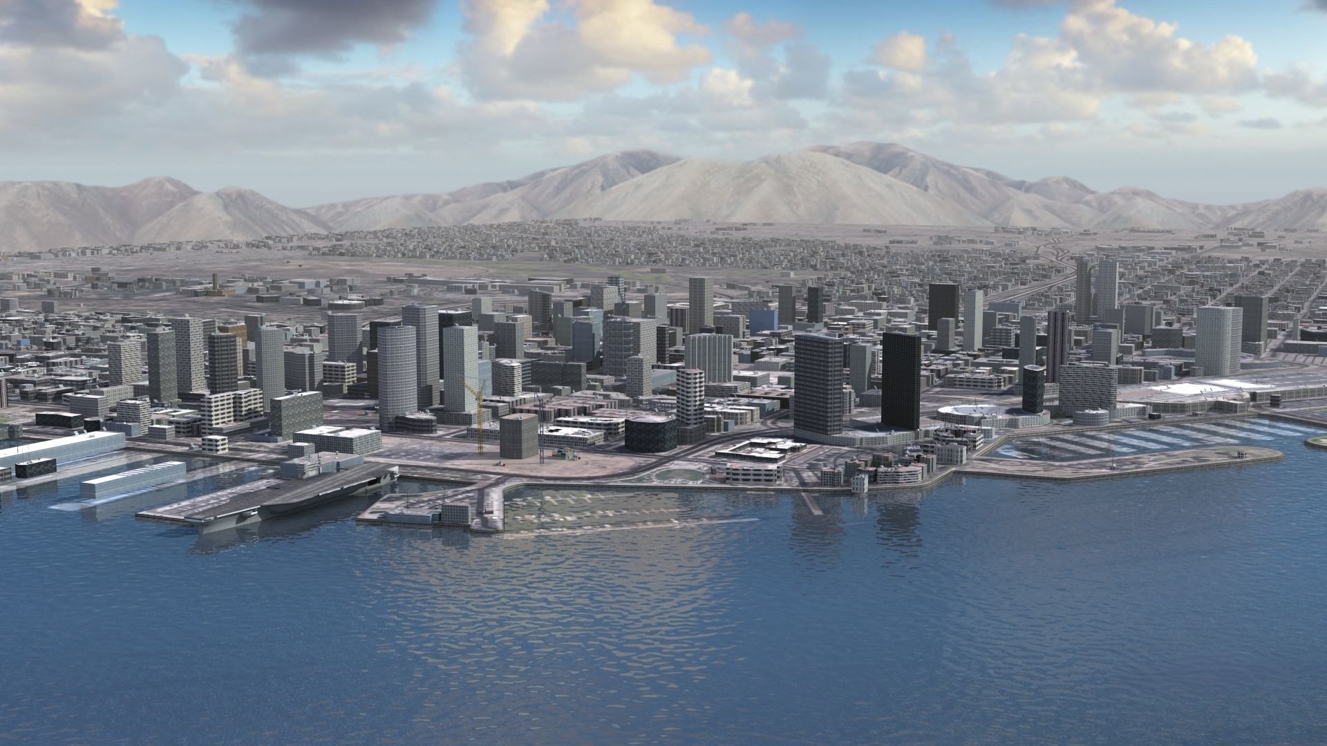 Military Naval Base Low-poly 3D model_5