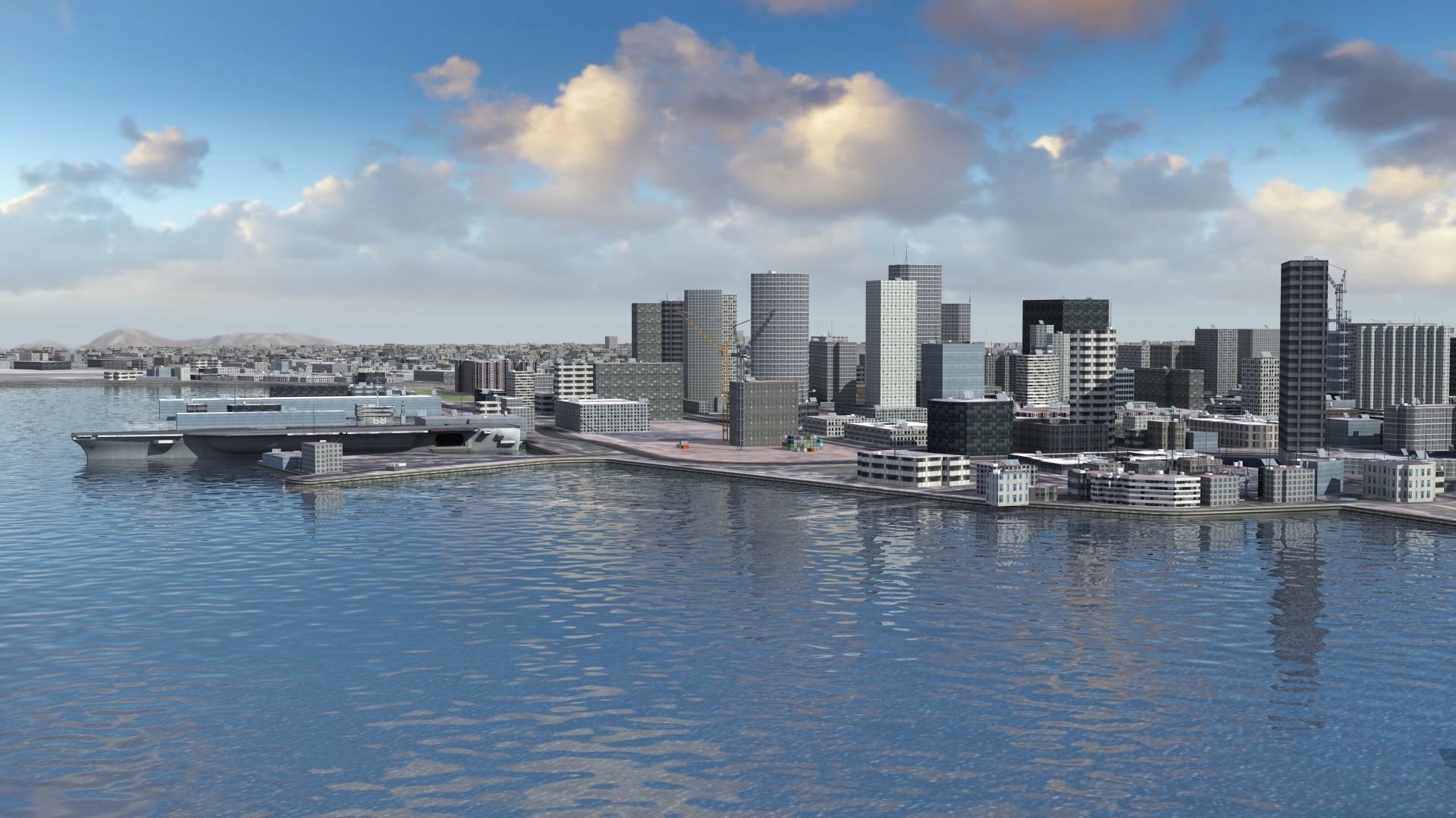 Military Naval Base Low-poly 3D model_19