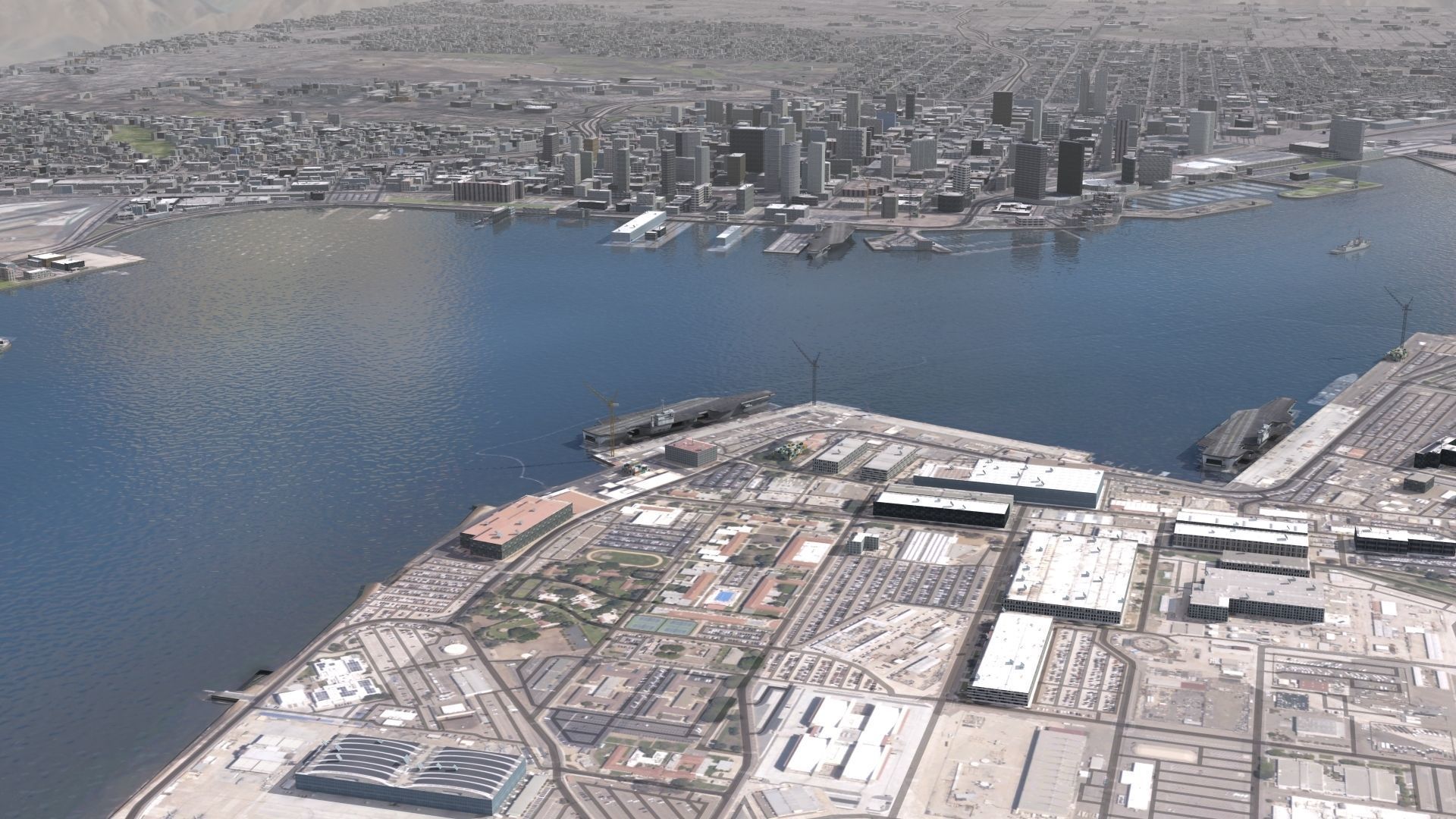 Military Naval Base Low-poly 3D model_25