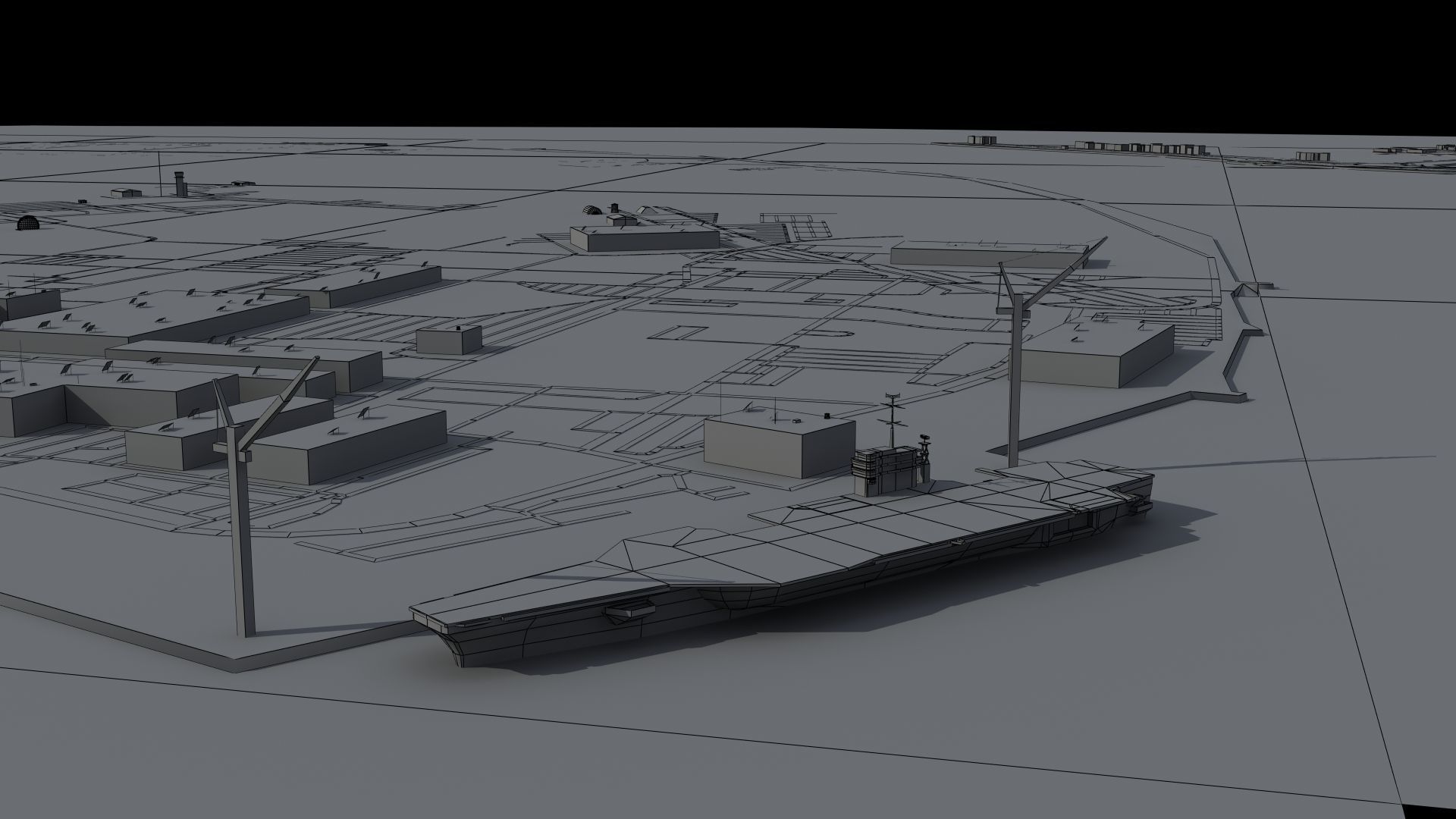 Military Naval Base Low-poly 3D model_40