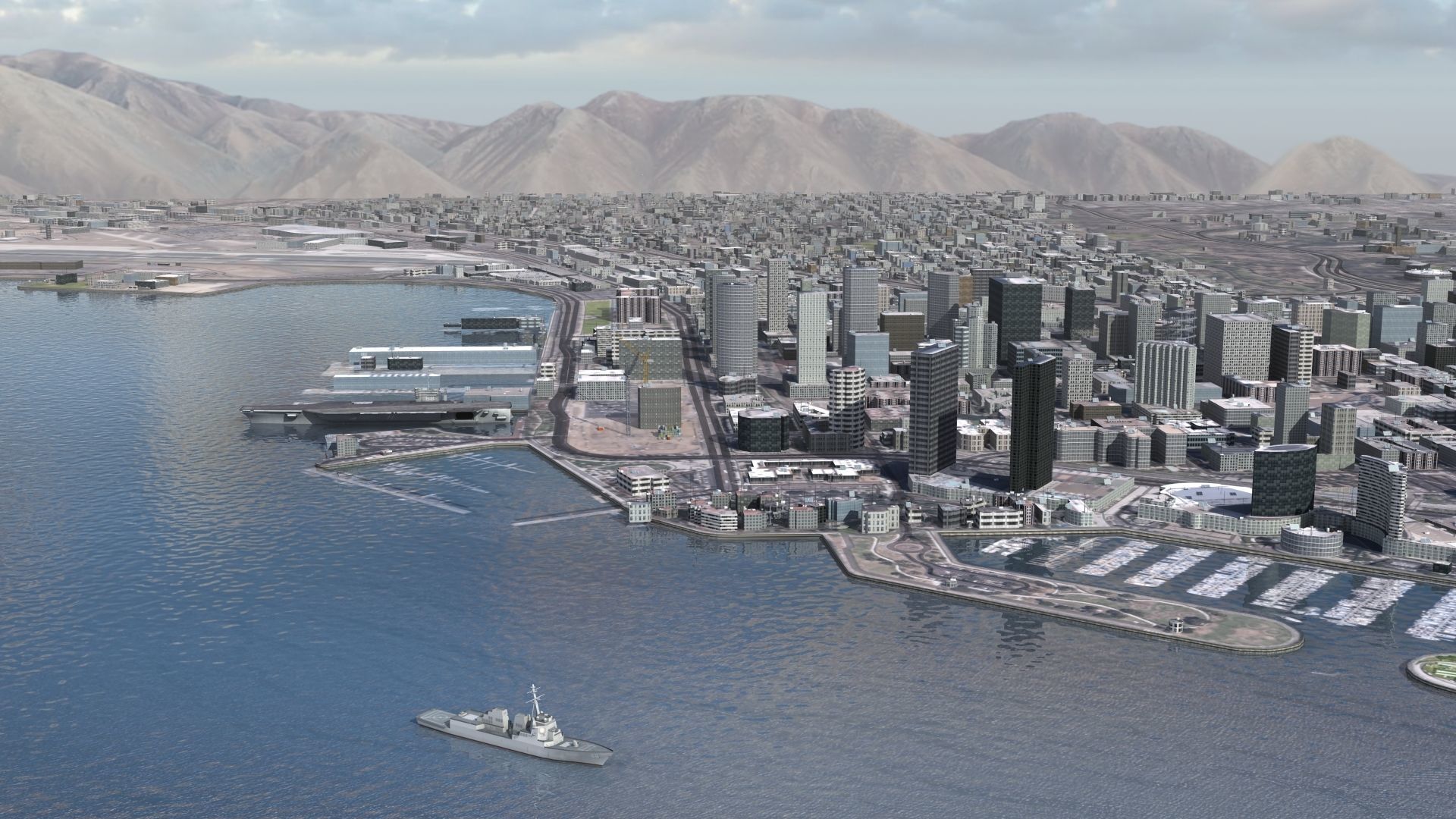 Military Naval Base Low-poly 3D model_14