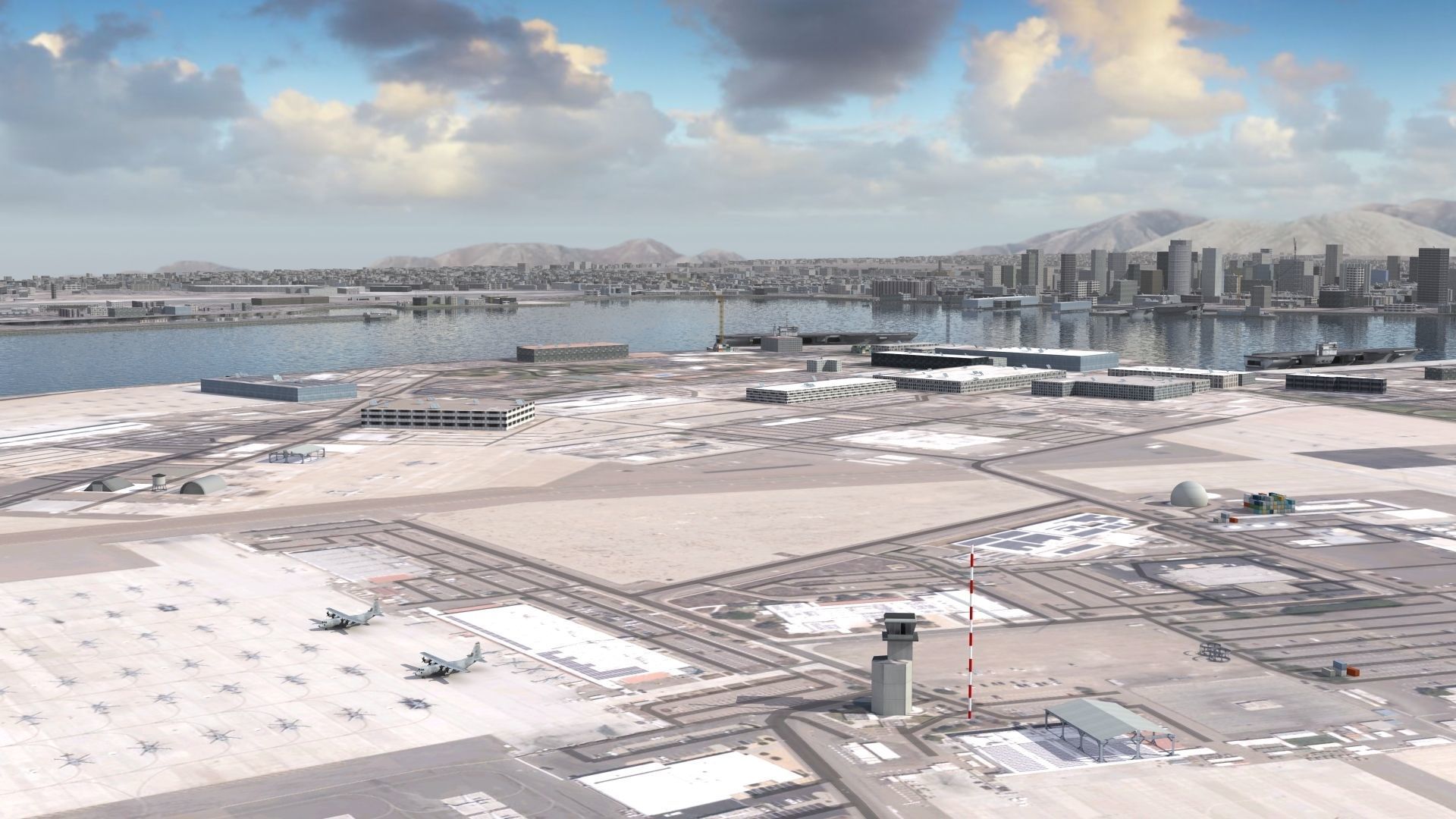 Military Naval Base Low-poly 3D model_12