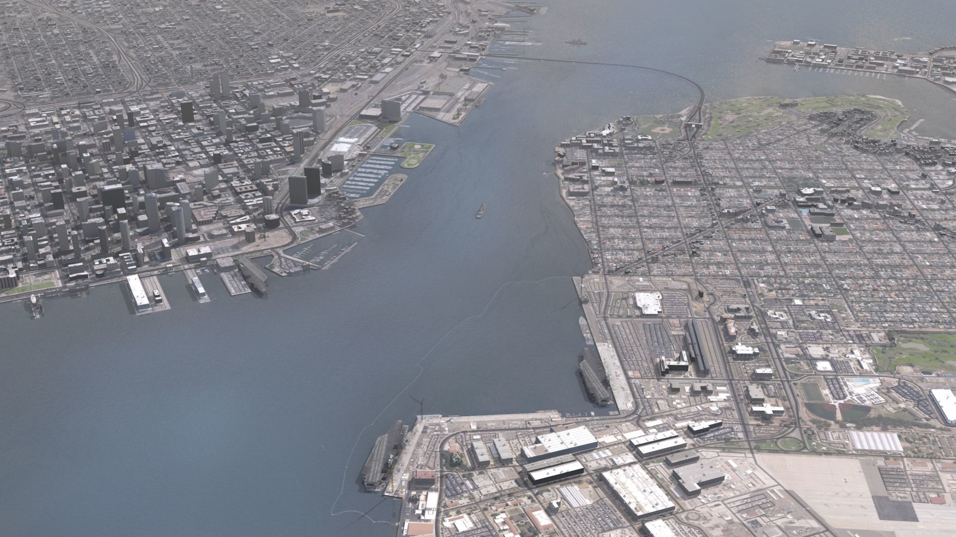 Military Naval Base Low-poly 3D model_9