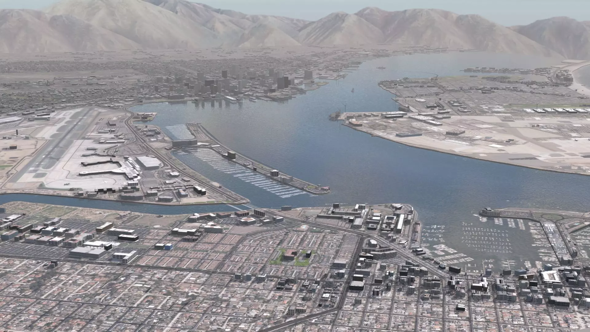 Military Naval Base Low-poly 3D model_0