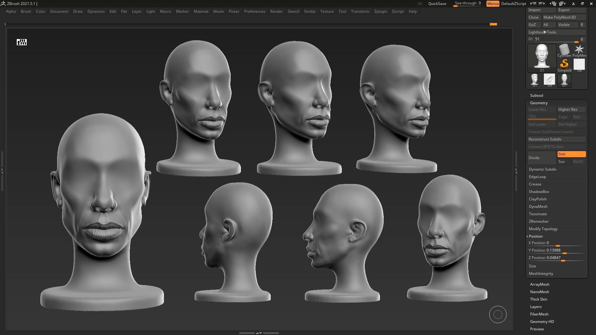 human head modern sculpture 3d print model 112 3D print model_3