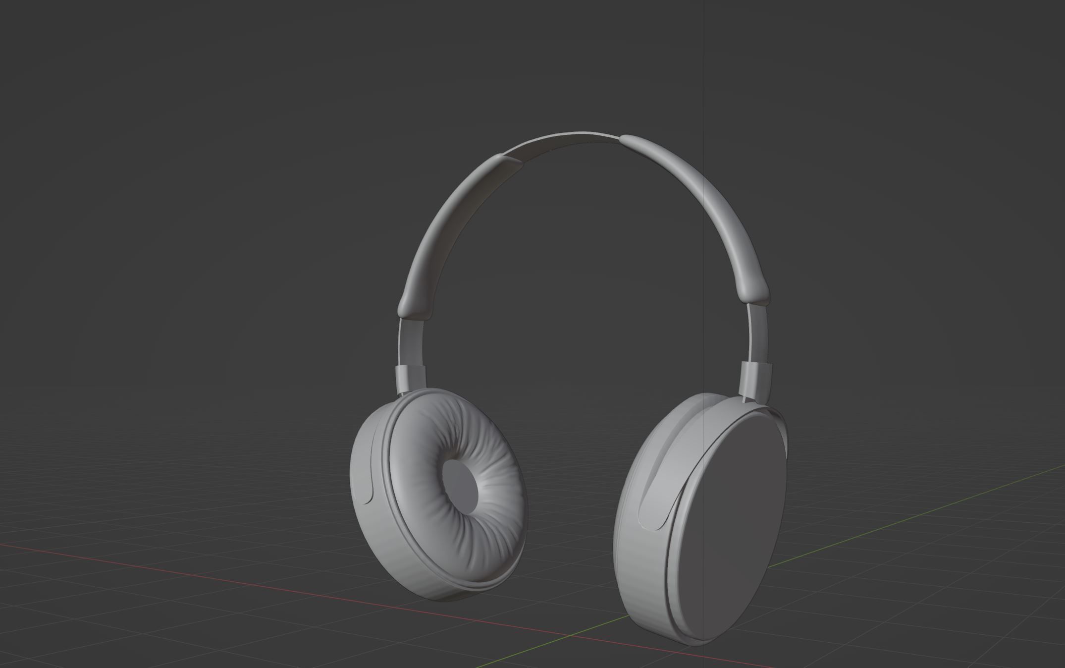 White Headphone 3d object 3D model_1