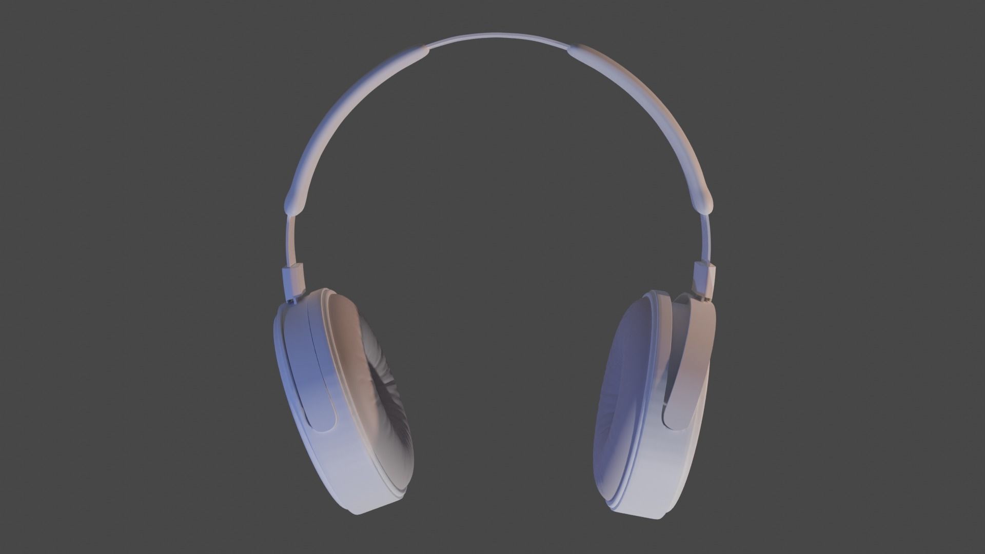 White Headphone 3d object 3D model_4