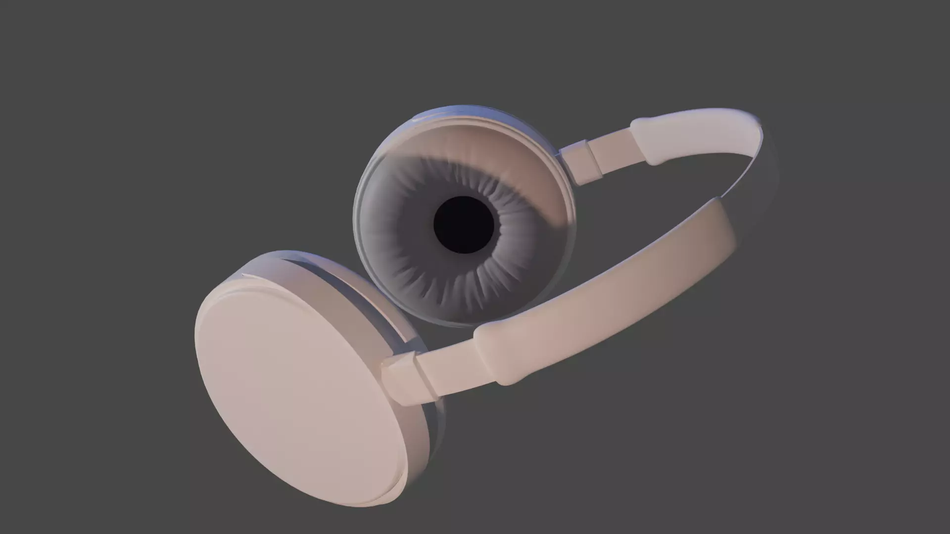 White Headphone 3d object 3D model_0