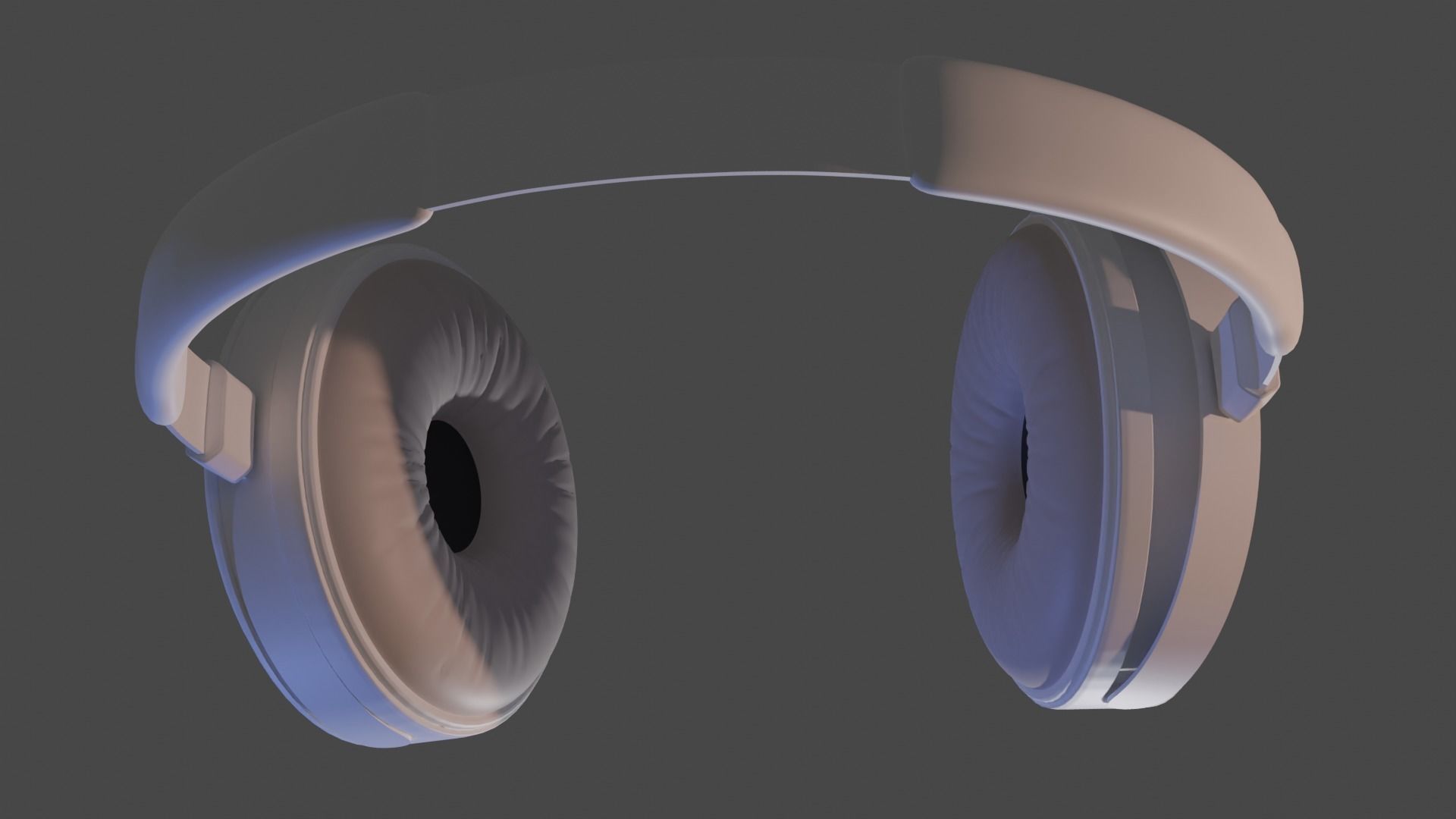 White Headphone 3d object 3D model_5