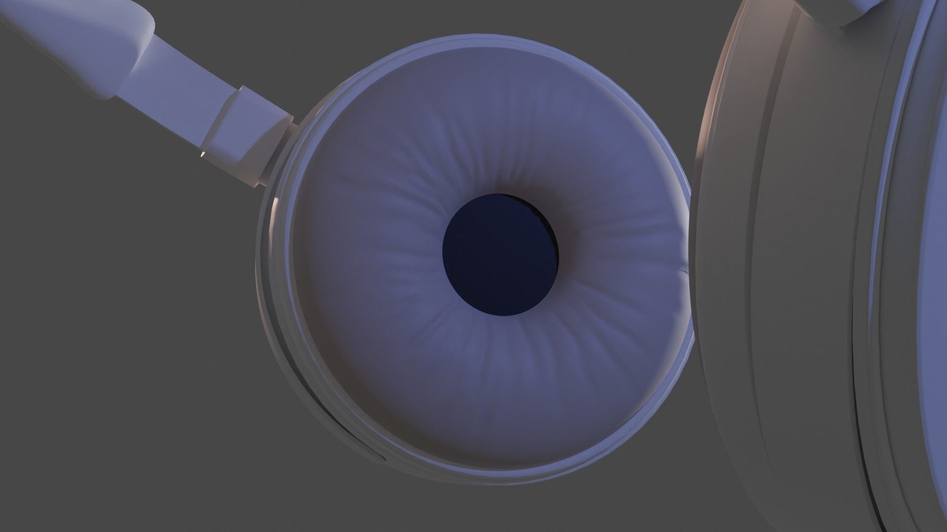 White Headphone 3d object 3D model_3