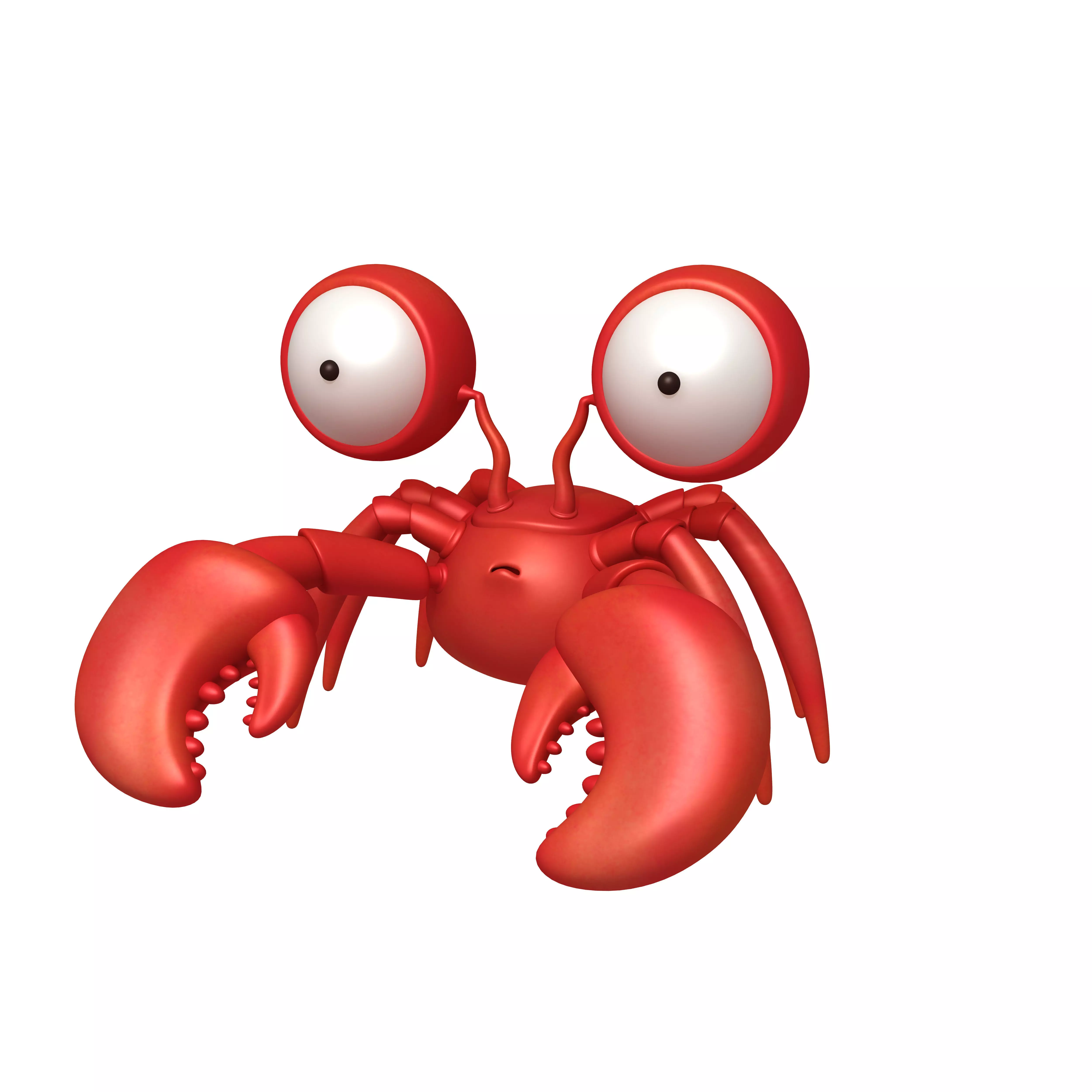 Crab cartoon 3D model_0