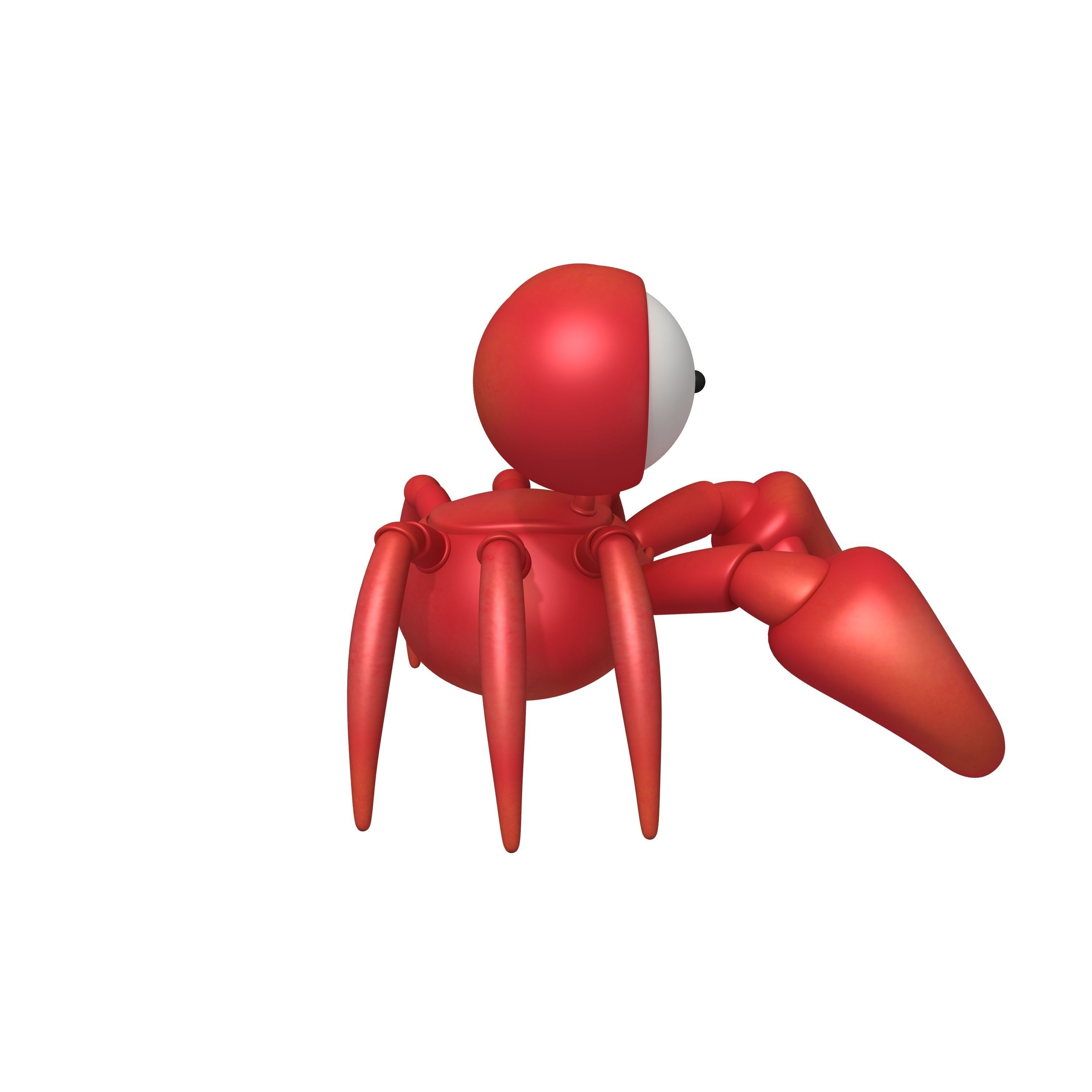 Crab cartoon 3D model_2