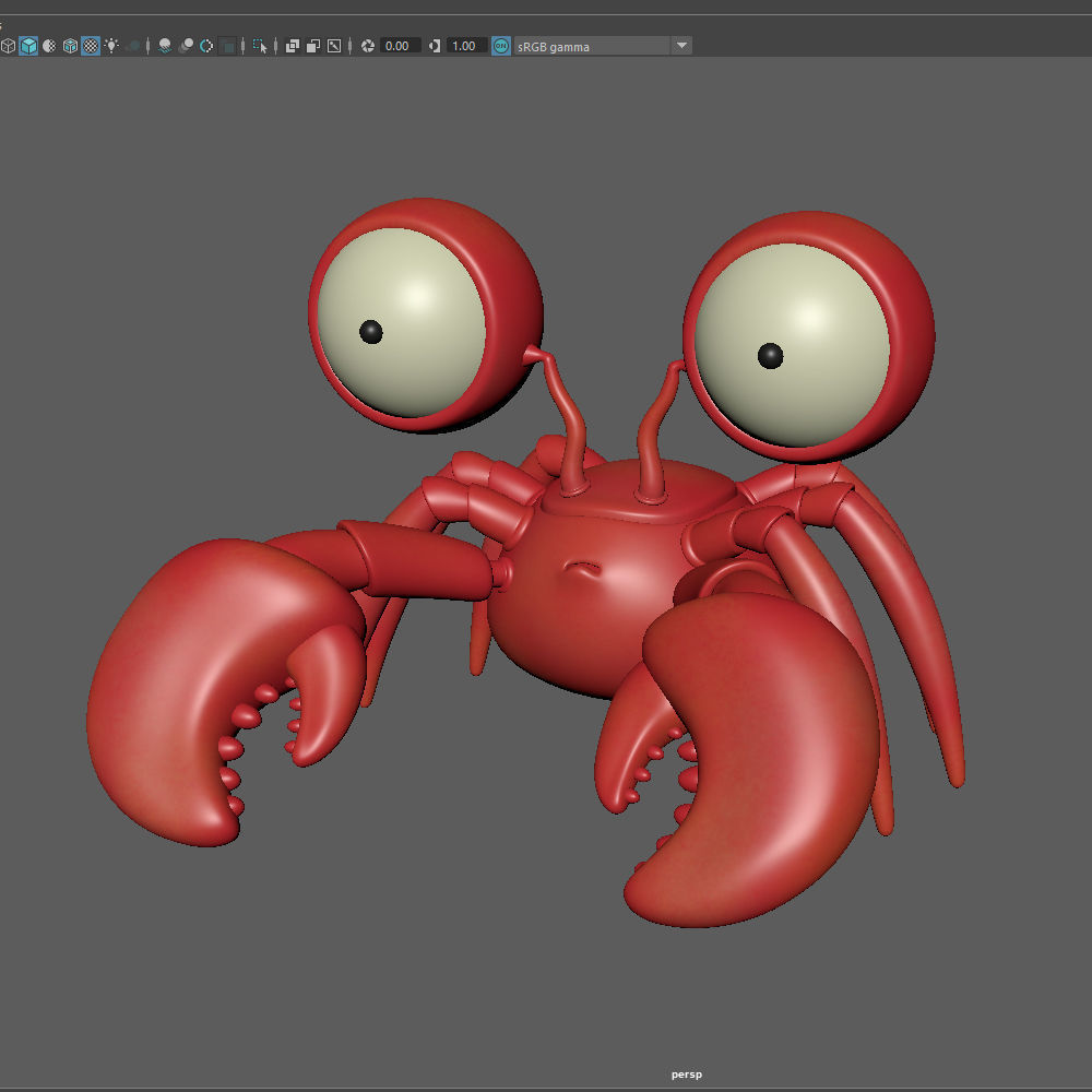 Crab cartoon 3D model_15