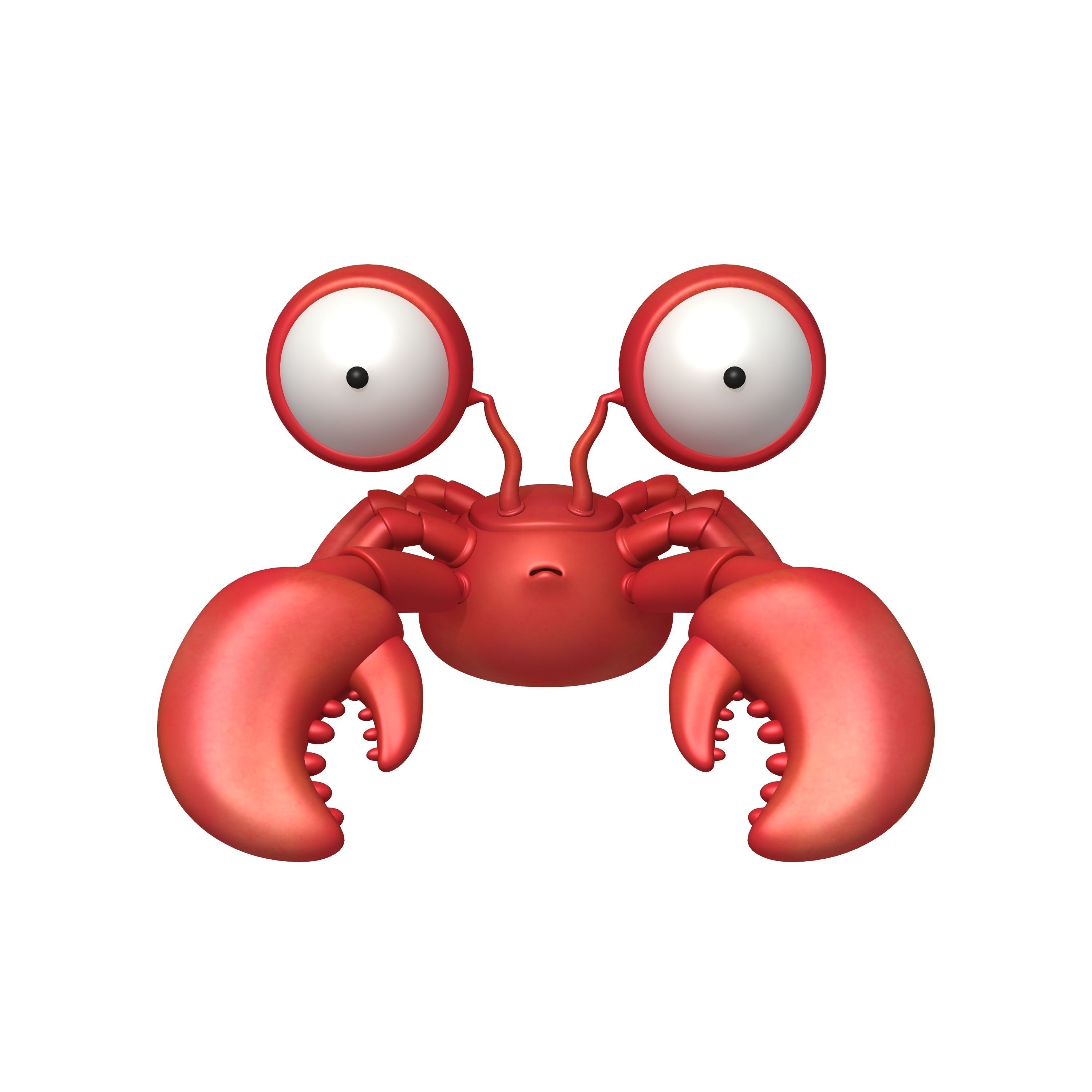 Crab cartoon 3D model_1